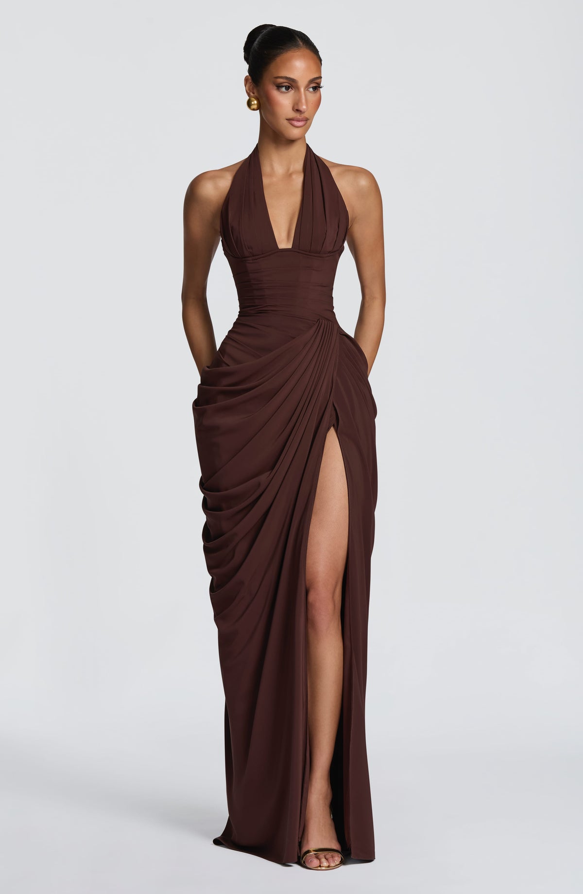 Belavie Minettella Maxi Dress - Plum Brown