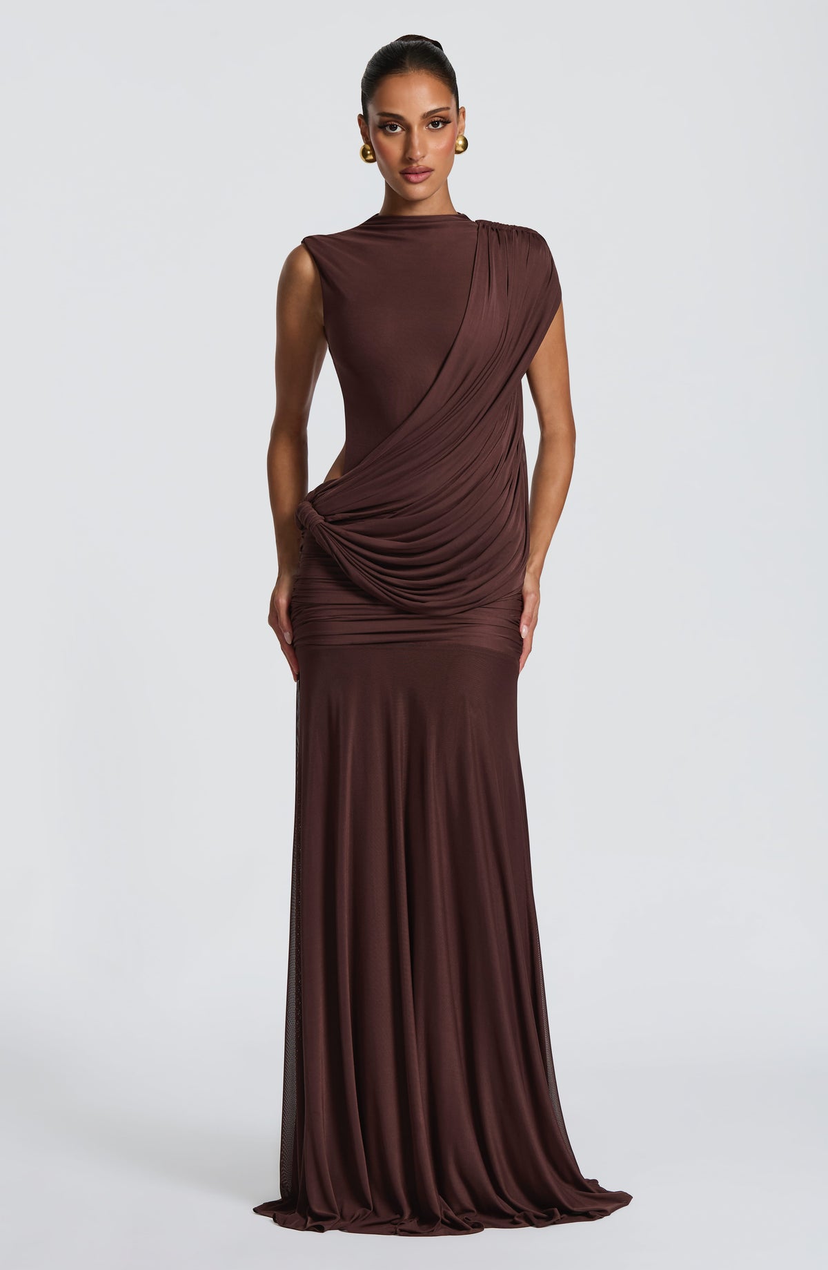 Belavie Mireyella Maxi Dress - Plum Brown