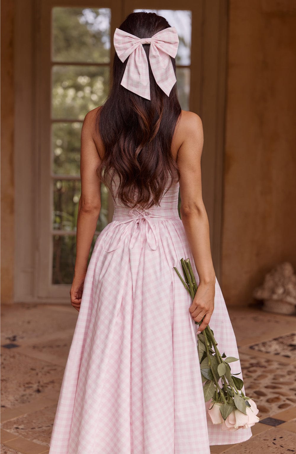 Belavie Mitzia Bow - Blush Gingham