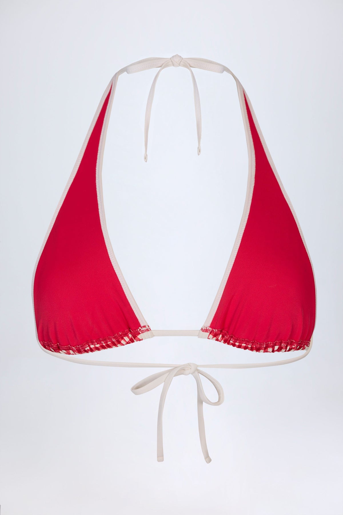 Belavie Morelle Halterneck Bikini Top in Red Gingham