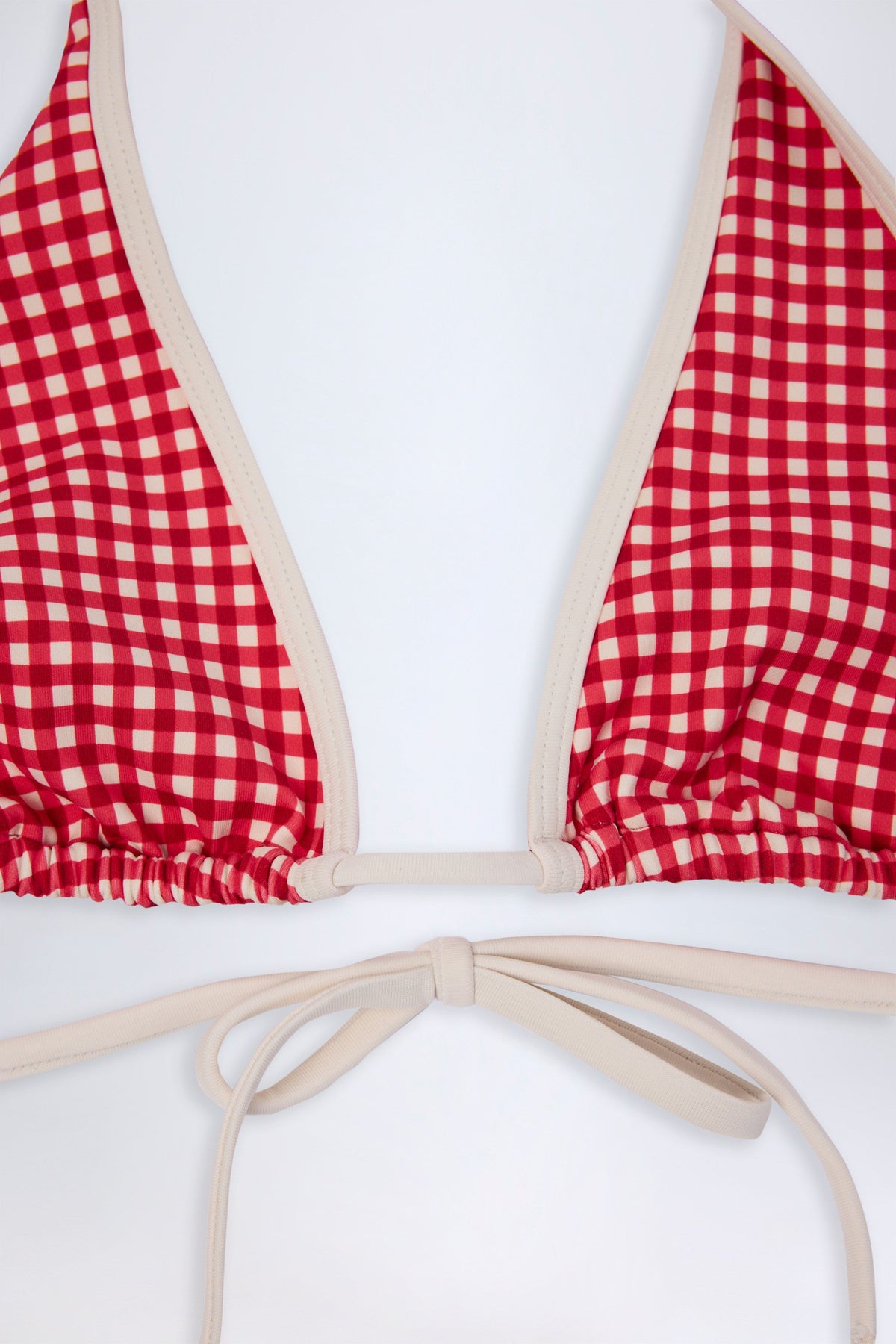 Belavie Morelle Halterneck Bikini Top in Red Gingham
