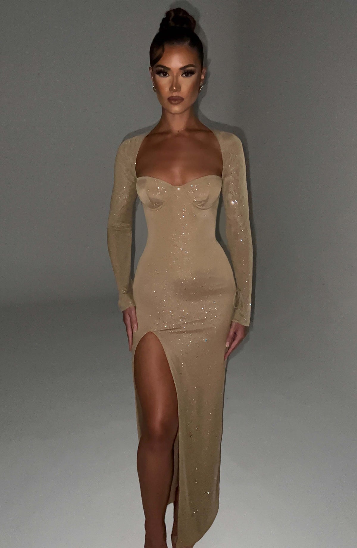 Belavie Nadiella Maxi Dress - Gold Sparkle