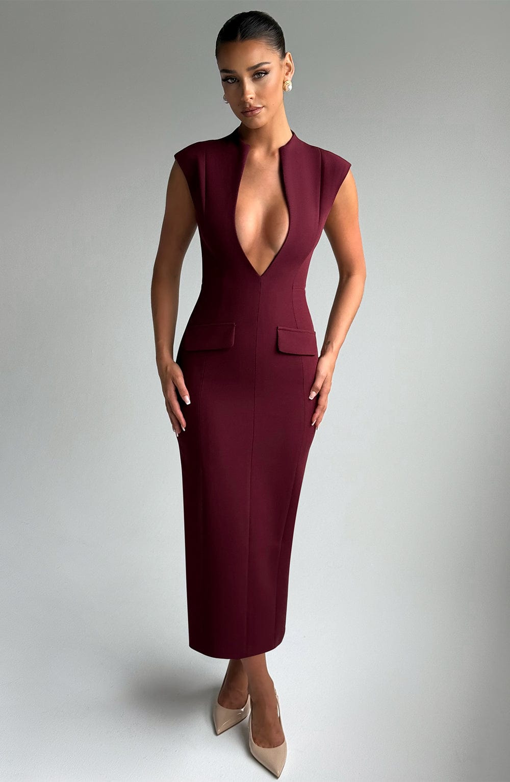 Belavie Nelliella Midi Dress - Cherry Lacquer