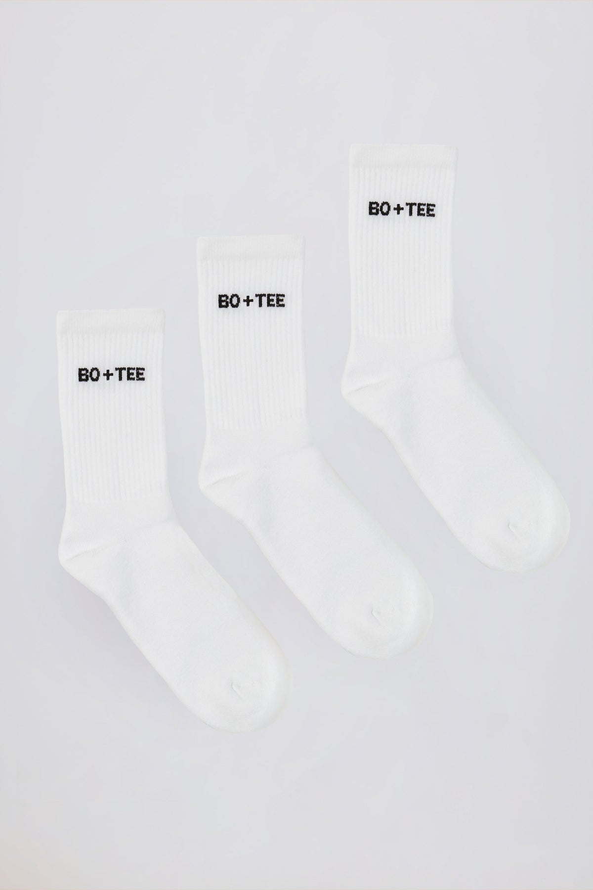 Belavie Ribbed Crew Sock Bundle in White