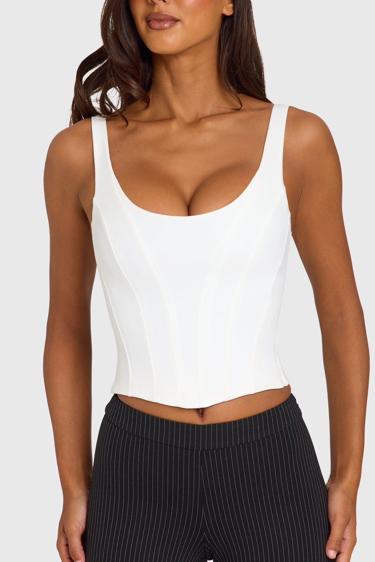 Belavie Xantha Ponte Corset Top in White