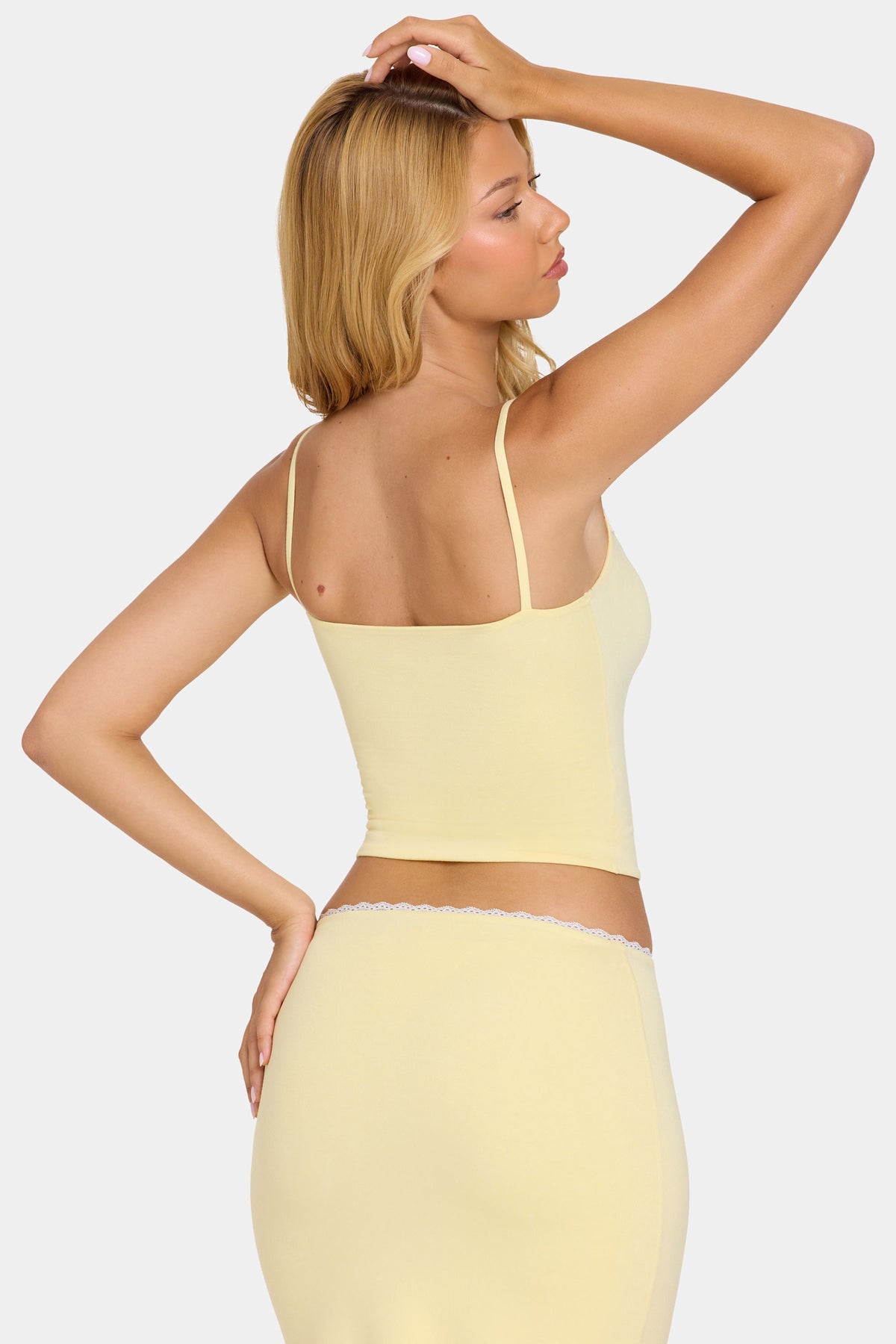 Belavie Alvaie Modal Lace-Trim Top in Butter