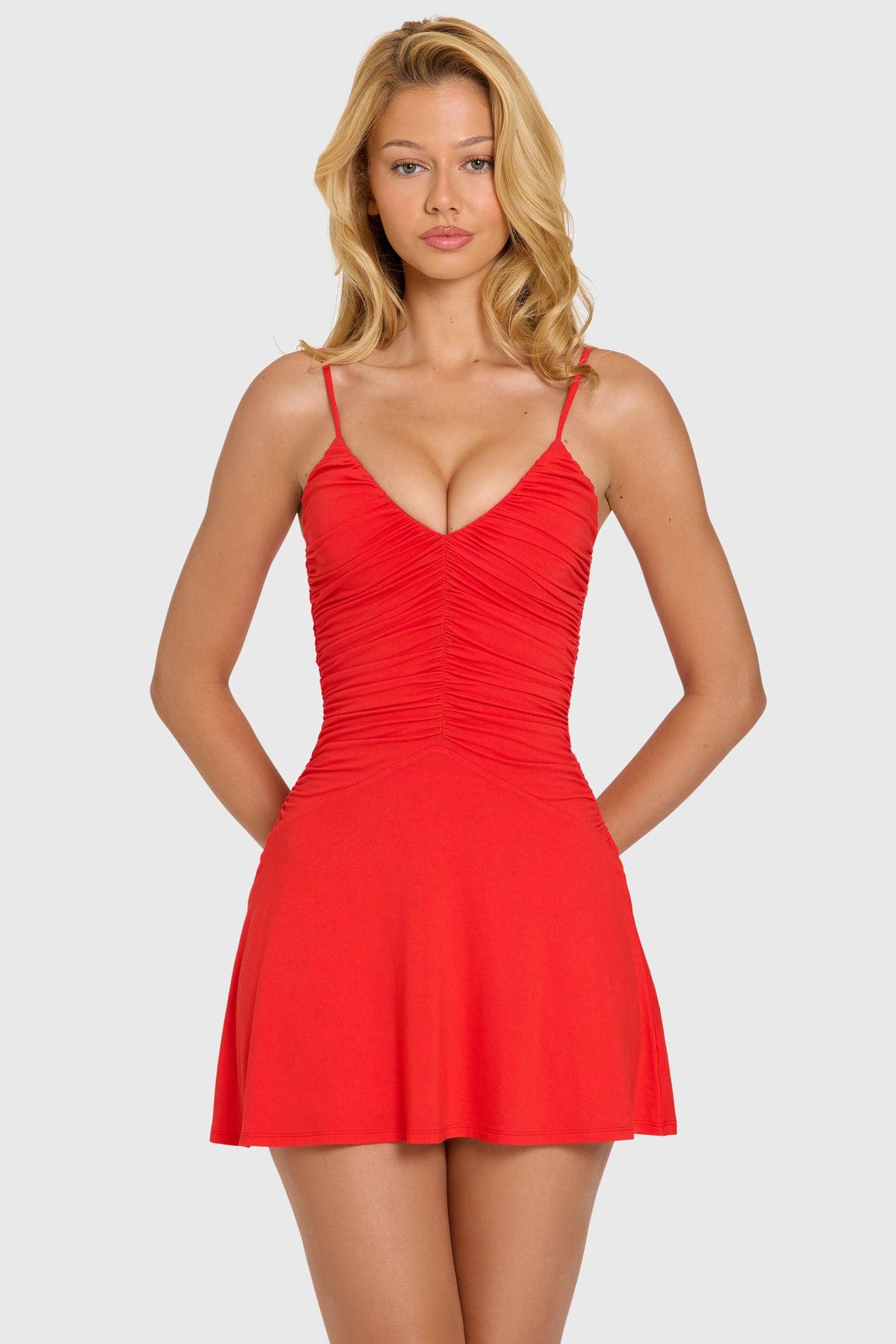 Belavie Annelia Modal Mini Dress in Cherry