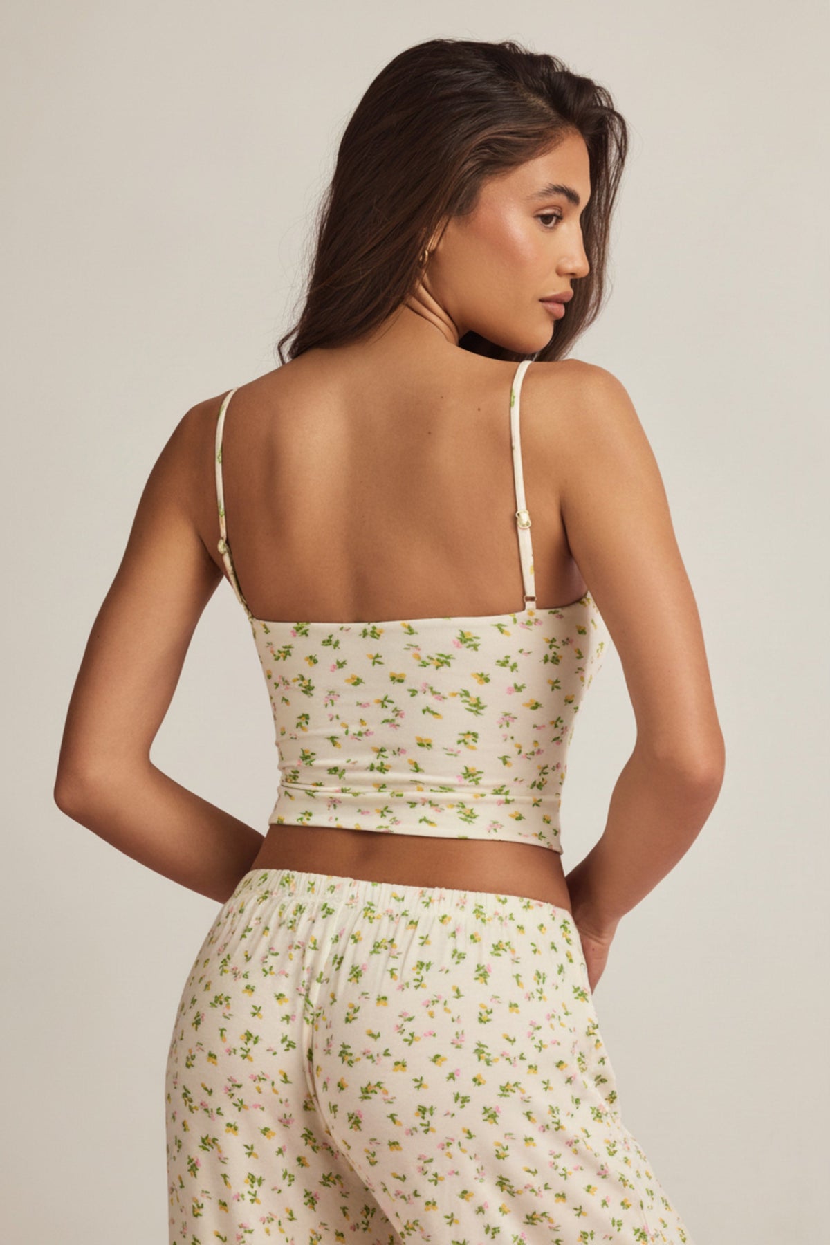 Belavie Isalia Modal Camisole Pyjama Top in Lemon Print