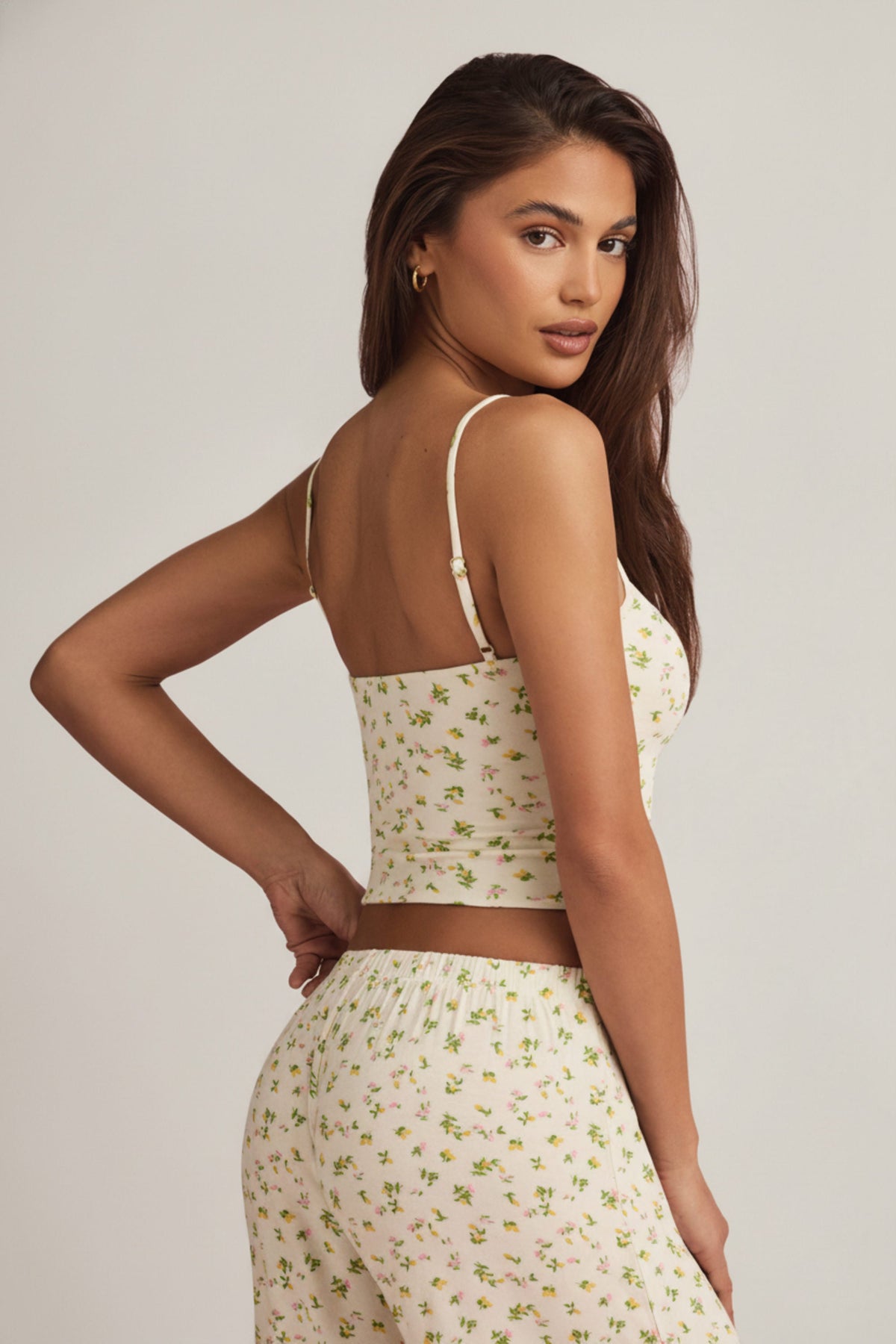 Belavie Isalia Modal Camisole Pyjama Top in Lemon Print