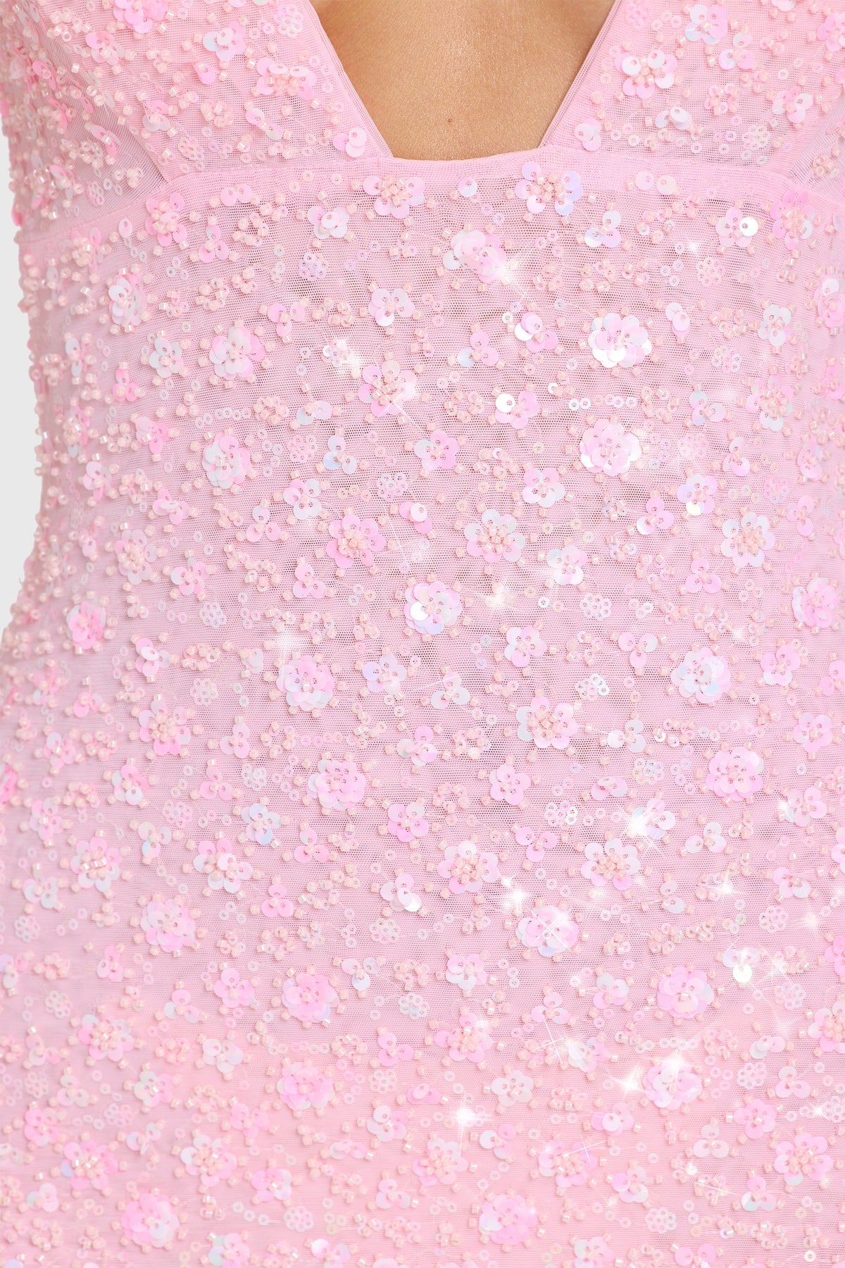 Belavie Isele Embellished Mini Dress in Bubblegum Pink