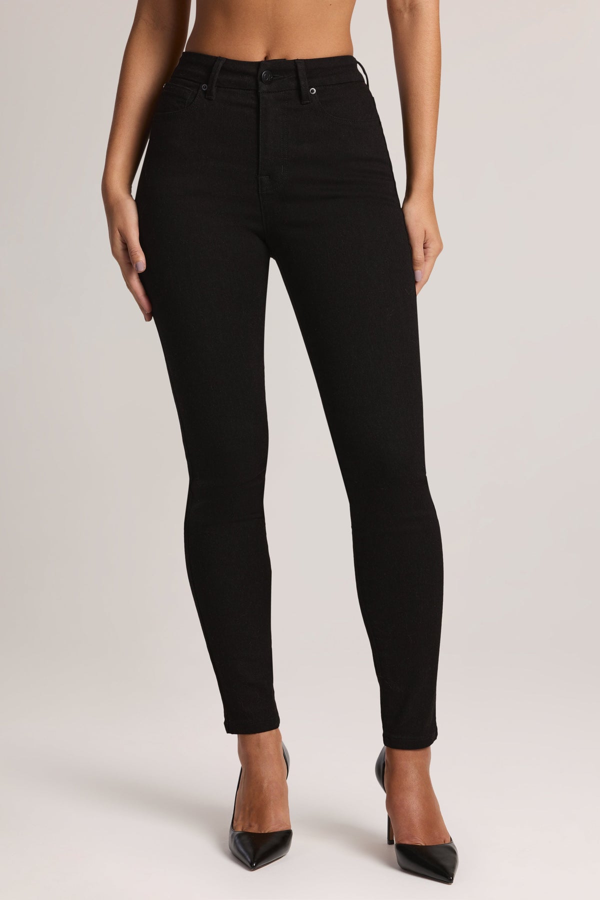 Belavie Kennia High-Rise Cropped Skinny Jeans in Black Wash