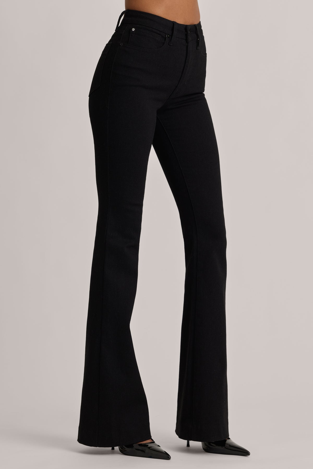 Belavie Lole High-Rise Flared Jeans in Black Wash
