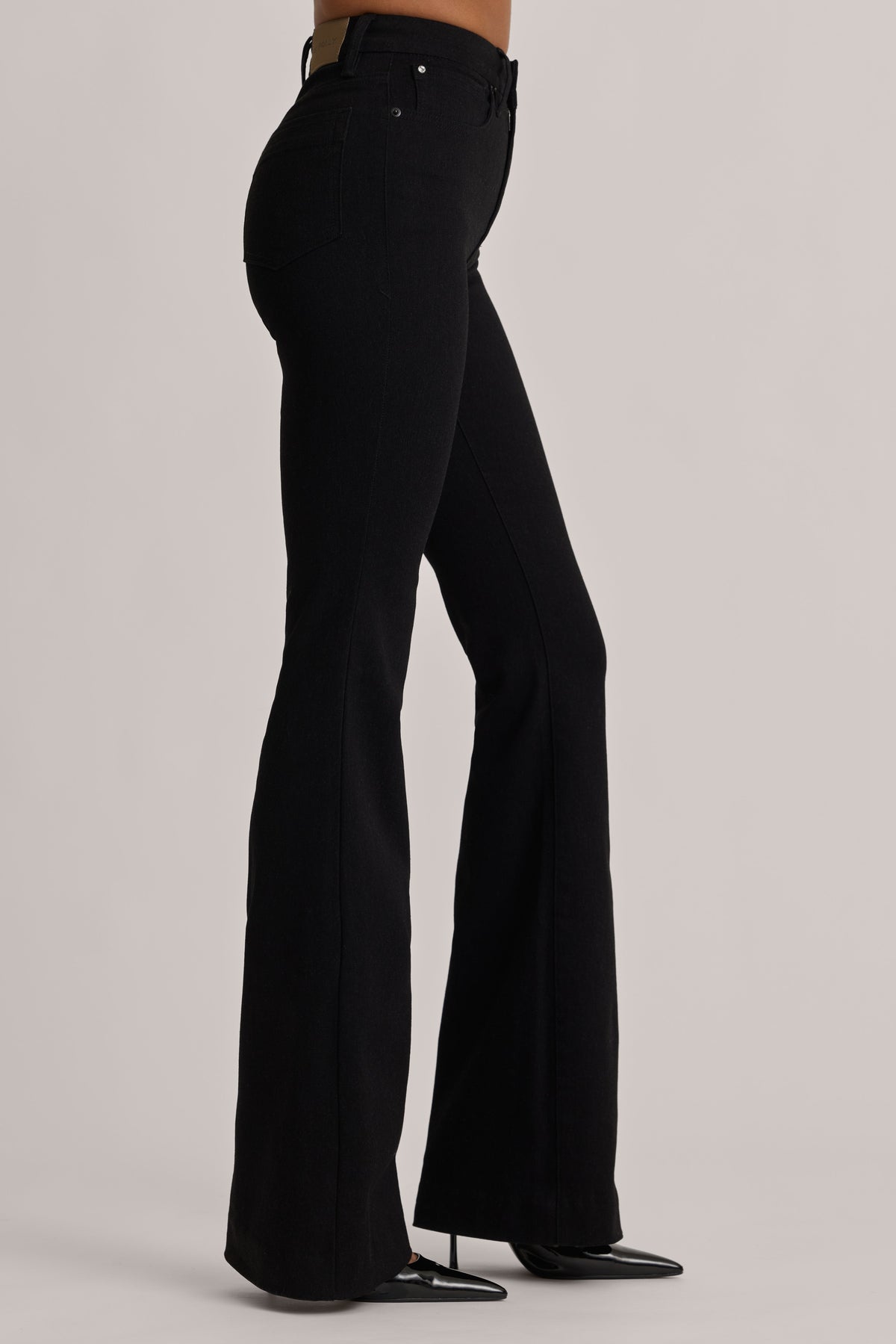 Belavie Lole High-Rise Flared Jeans in Black Wash