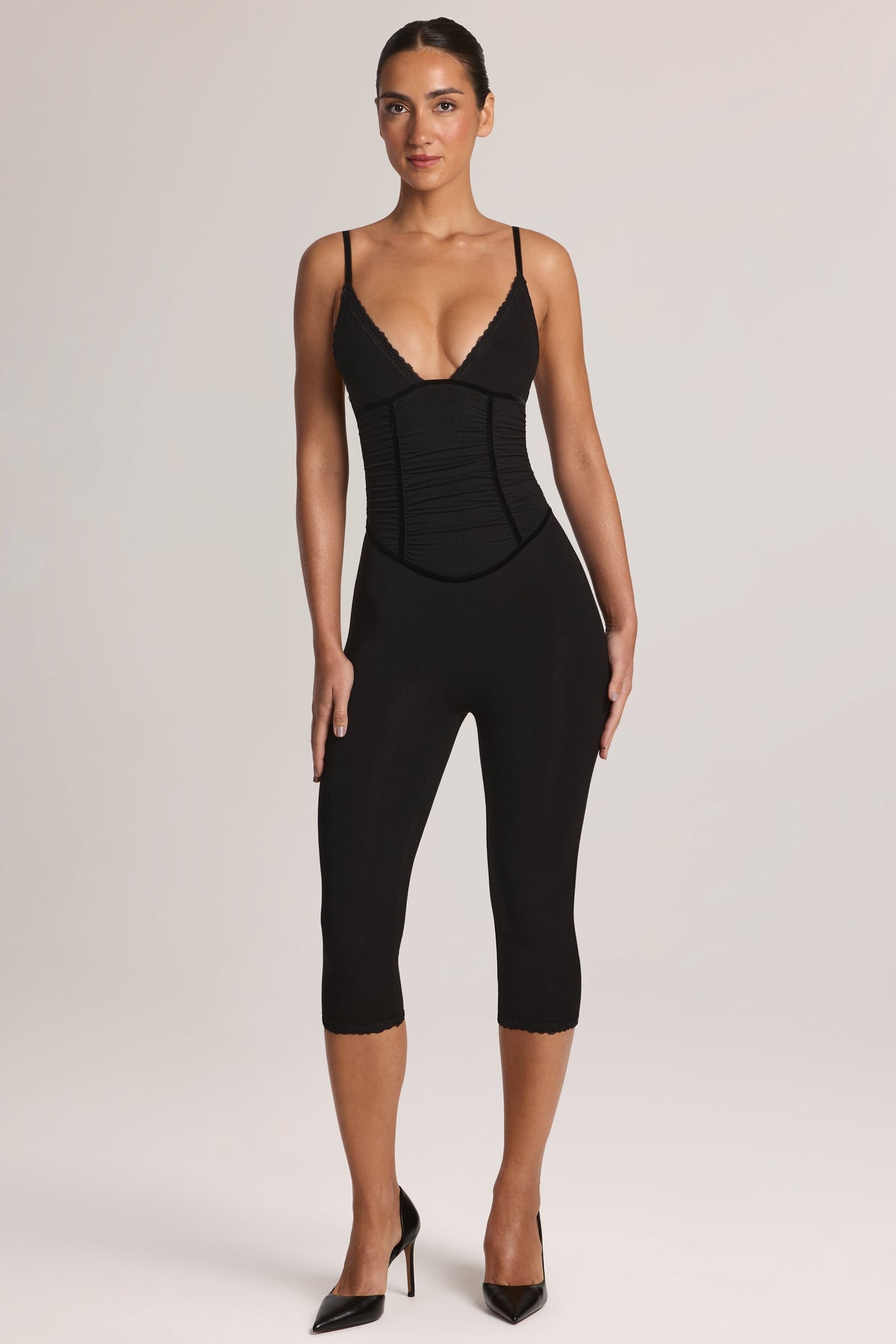 Belavie Louetta Modal Capri Jumpsuit in Black