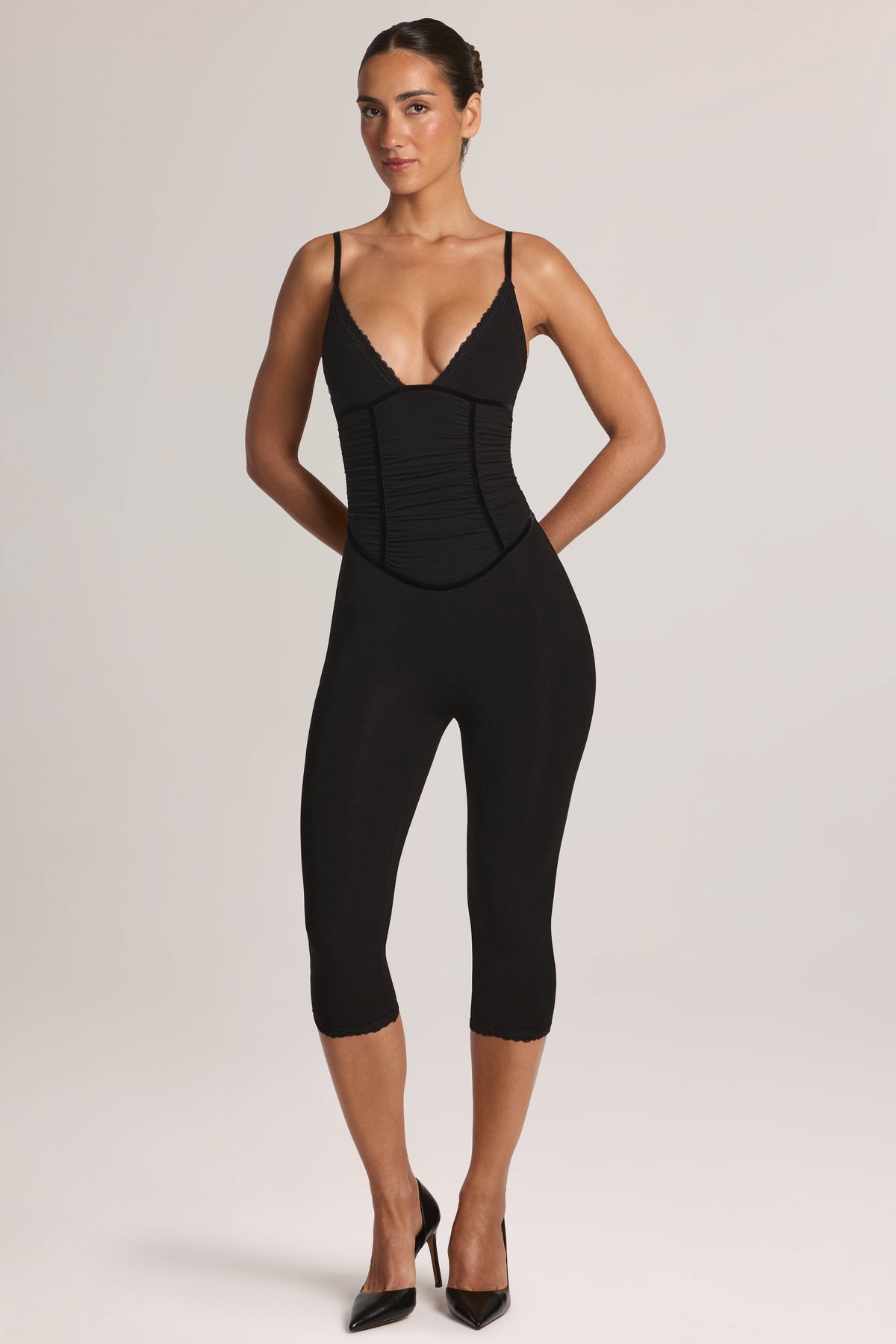 Belavie Louetta Modal Capri Jumpsuit in Black