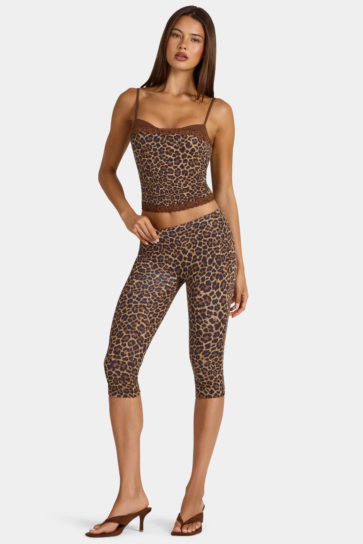 Belavie Marlia Modal Capri Leggings in Leopard