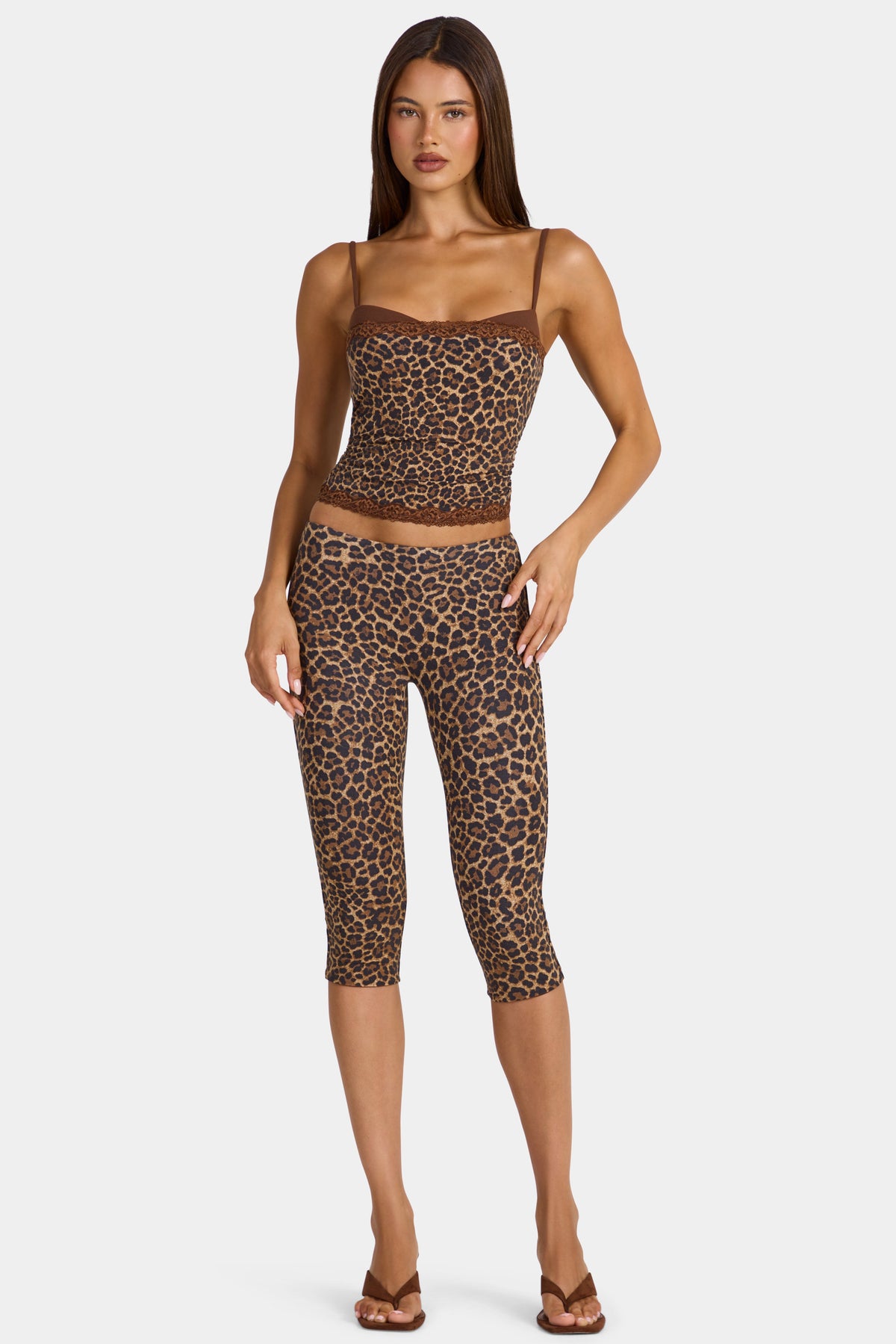 Belavie Marlia Modal Capri Leggings in Leopard