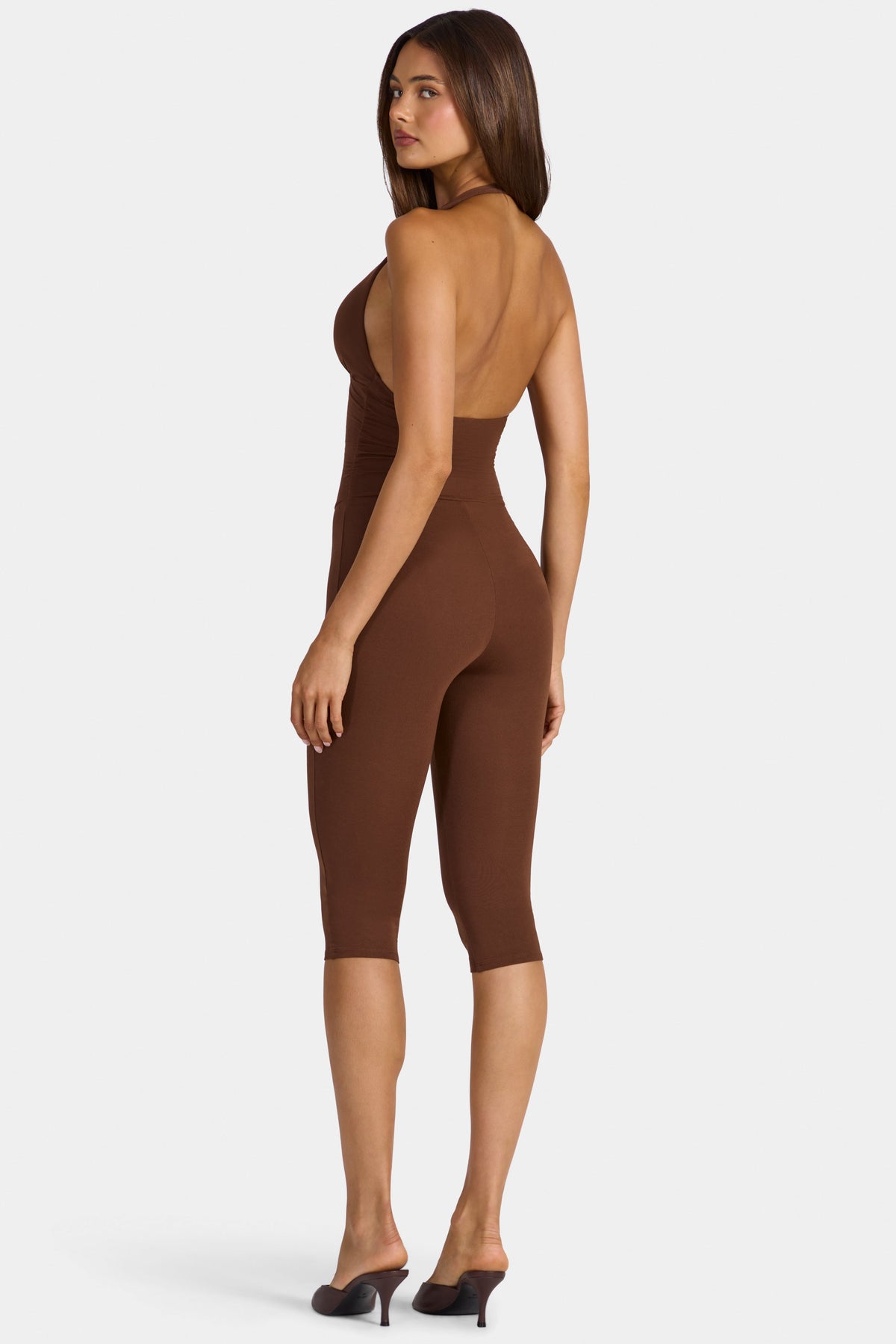 Belavie Winn Modal Capri Jumpsuit in Cocoa Brown