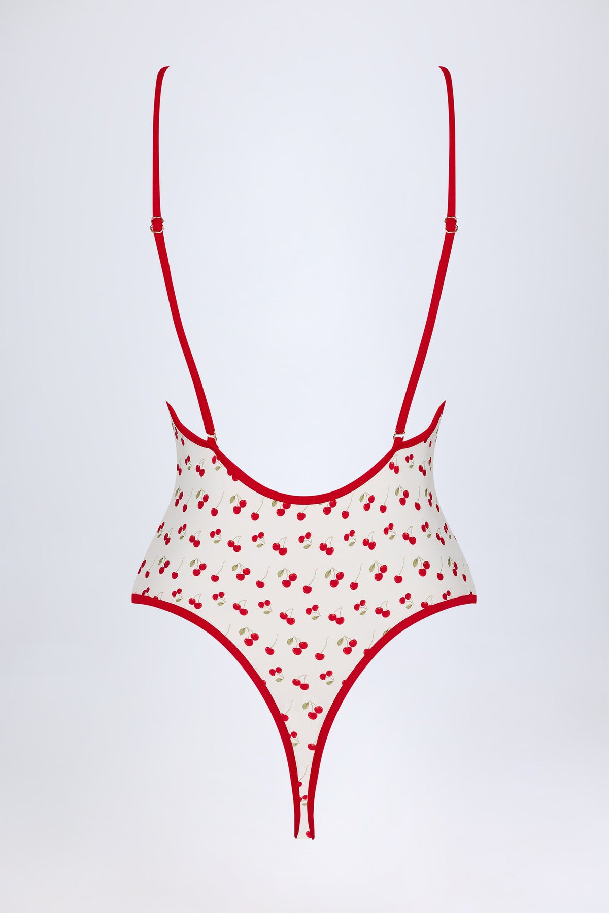 Belavie Ostand Charm-Detail Cross-Back Swimsuit in Cherry Print