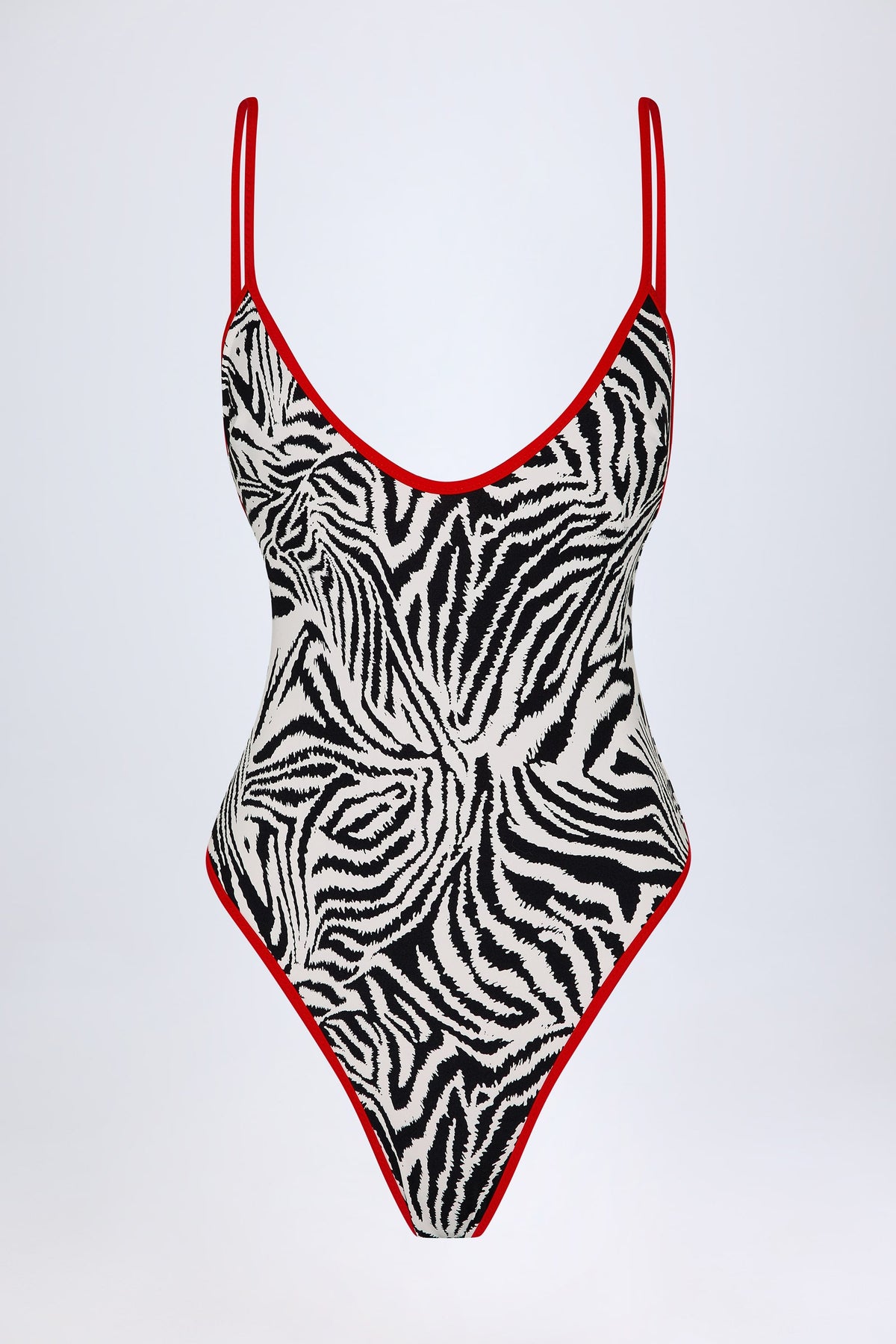 Belavie Ostand Charm-Detail Cross-Back Swimsuit in Zebra Print