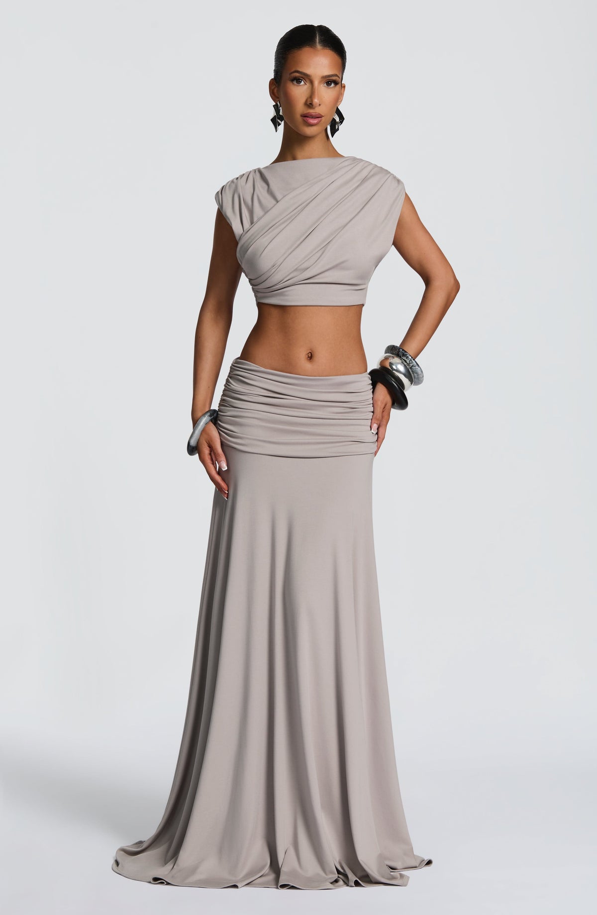 Belavie Paigella Maxi Skirt - Light Grey
