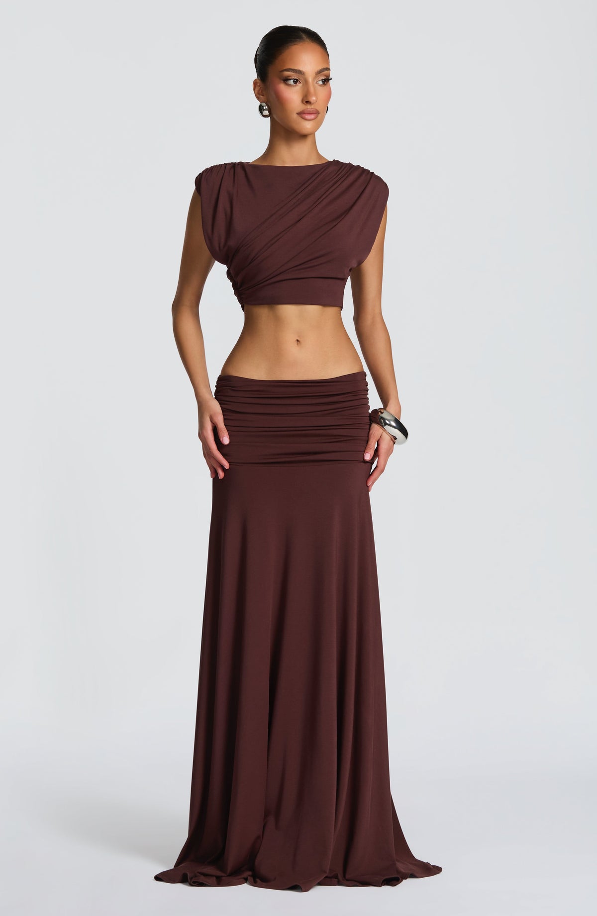 Belavie Paigella Maxi Skirt - Plum Brown