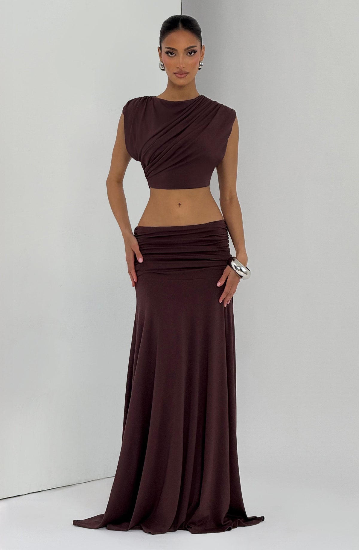 Belavie Paigella Maxi Skirt - Plum Brown