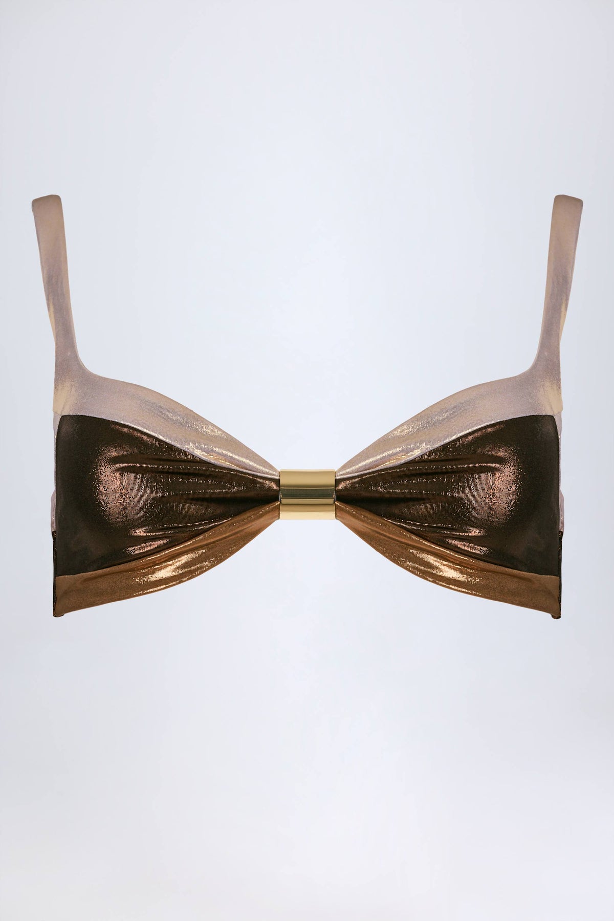 Belavie Palmite Ruched Bikini Top in Bronze Gold
