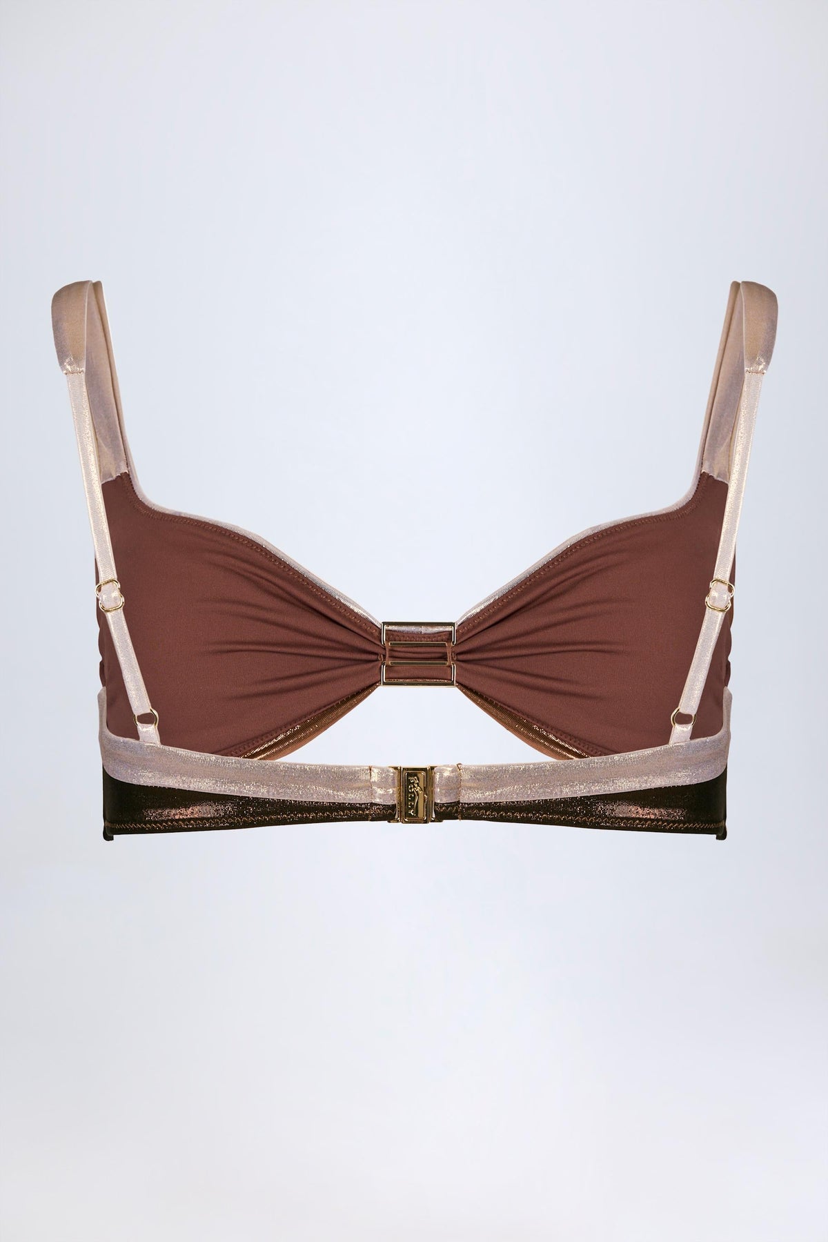 Belavie Palmite Ruched Bikini Top in Bronze Gold