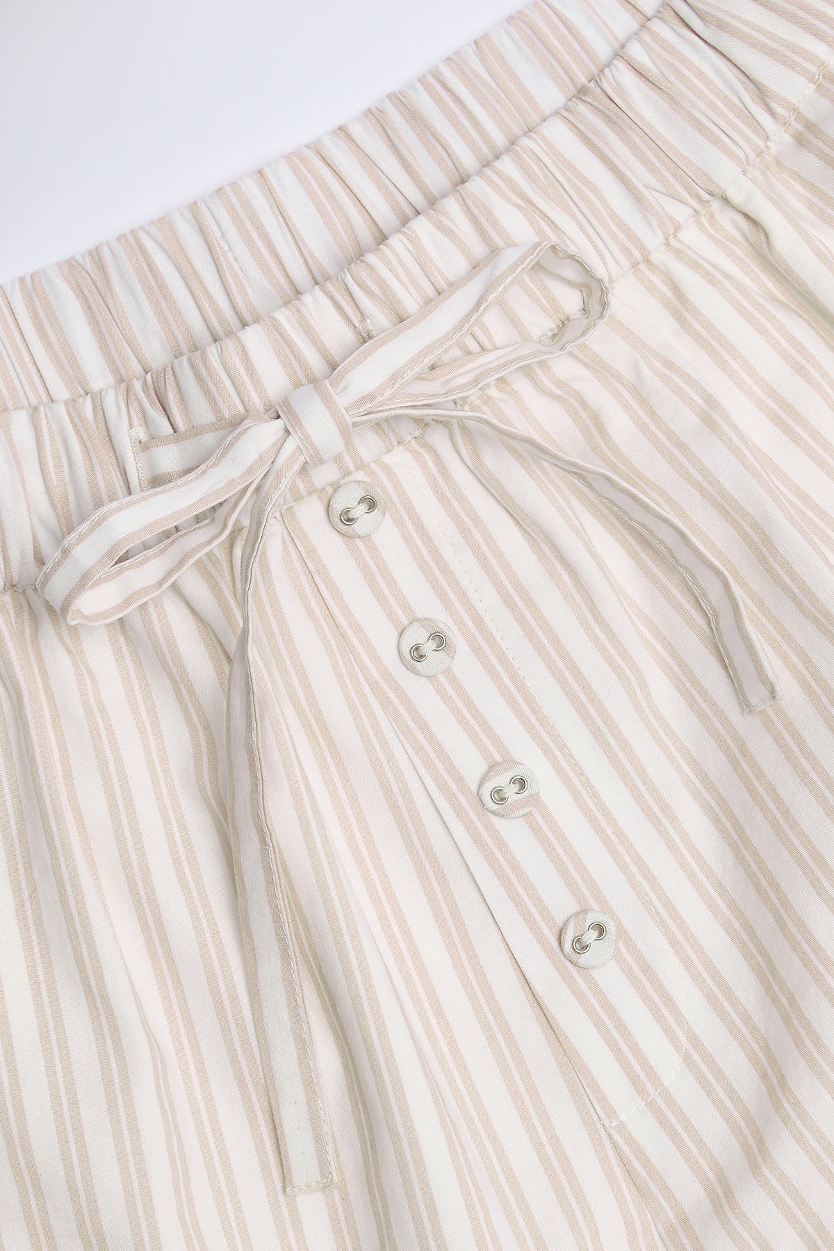 Belavie Piren Wide-Leg Cotton-Poplin Trousers in Light Taupe Stripe
