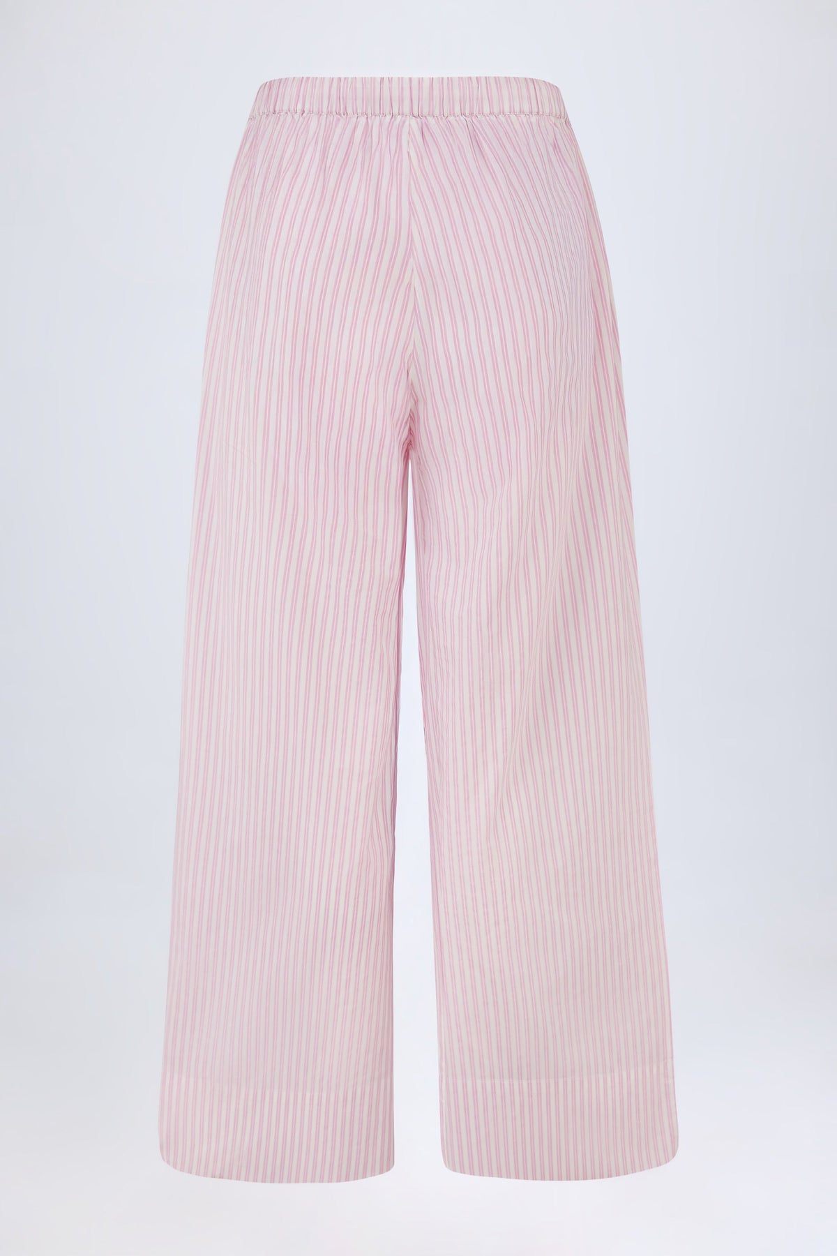 Belavie Piren Wide-Leg Cotton-Poplin Trousers in Pink Stripe