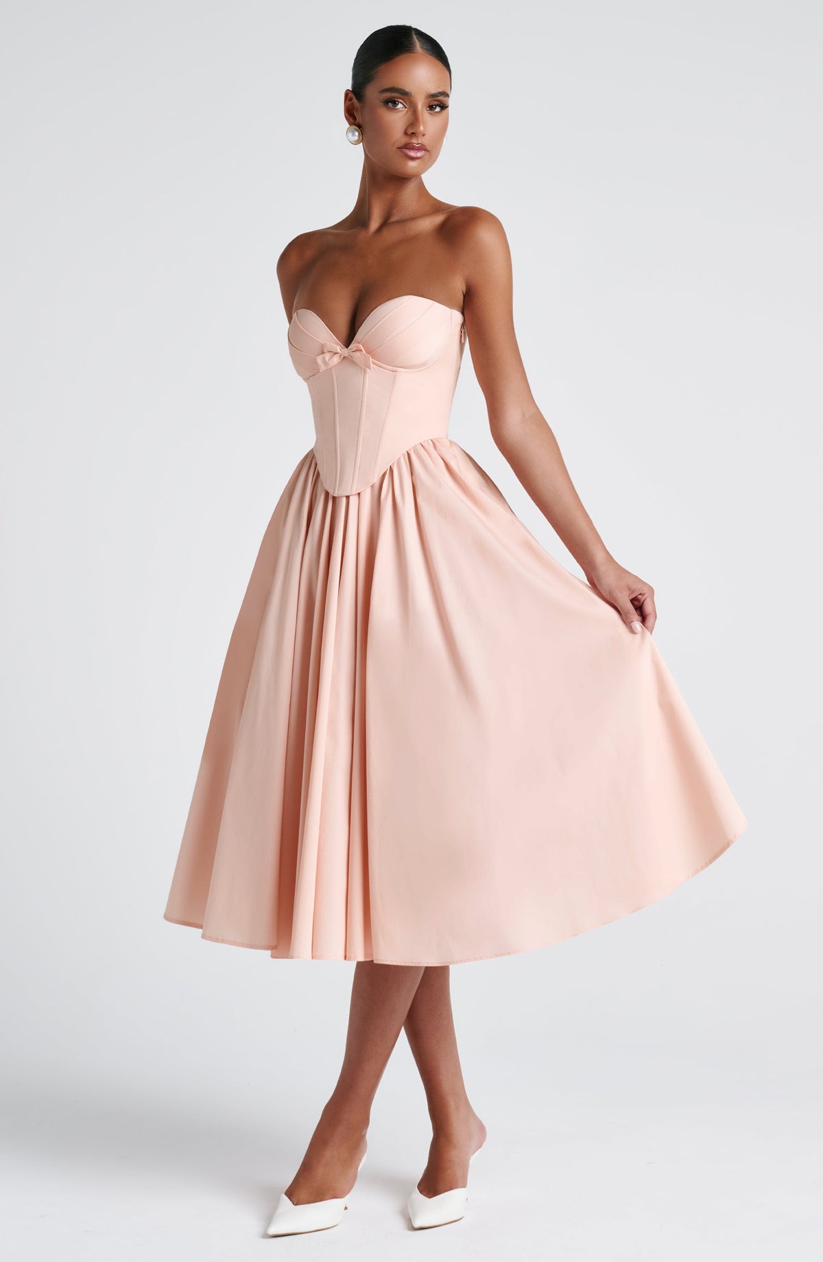 Belavie Prima Midi Dress - Soft Peach