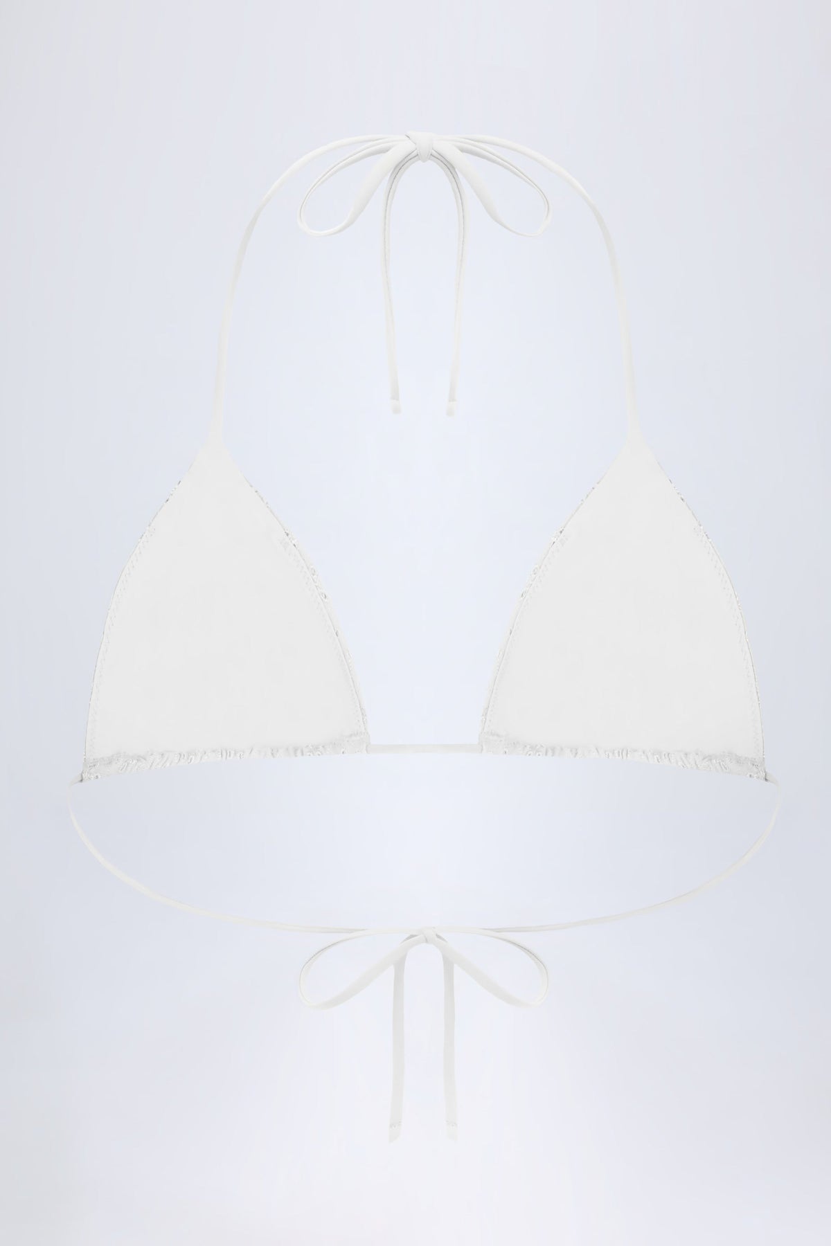 Belavie Recifa Broderie Anglaise Triangle Bikini Top in White