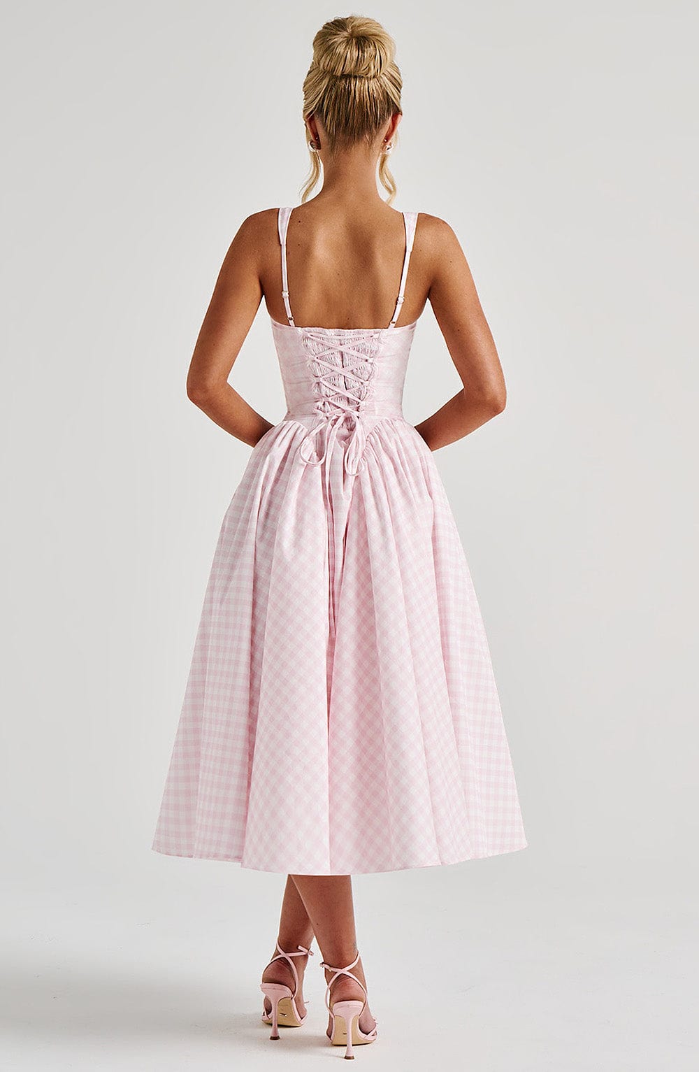 Belavie Sherriella Midi Dress - Blush Gingham