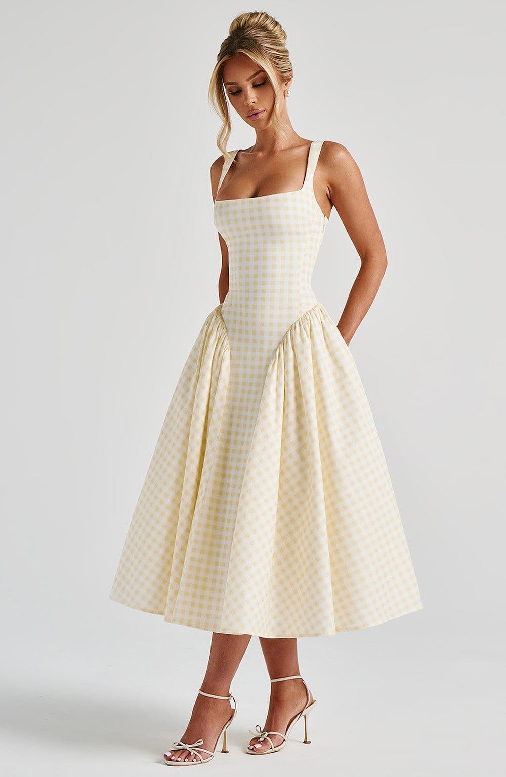 Belavie Sherriella Midi Dress - Lemon Gingham