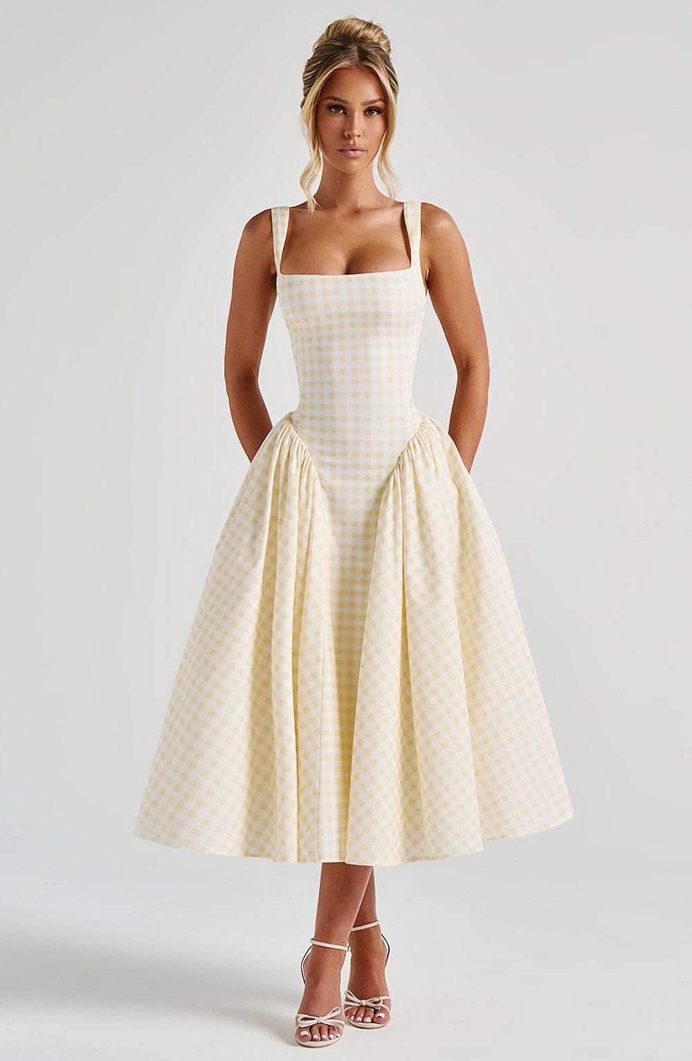 Belavie Sherriella Midi Dress - Lemon Gingham