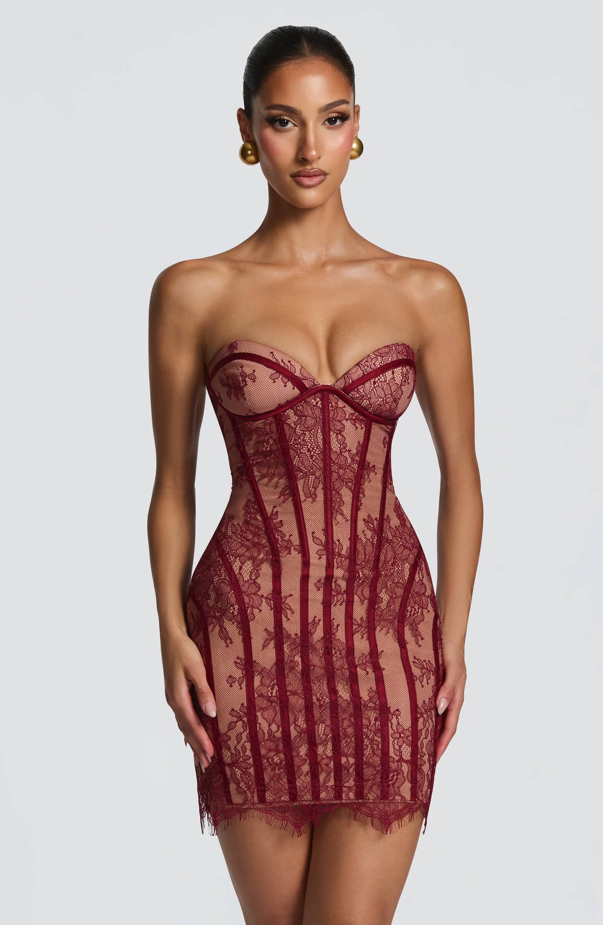 Belavie Sianne Mini Dress - Burgundy