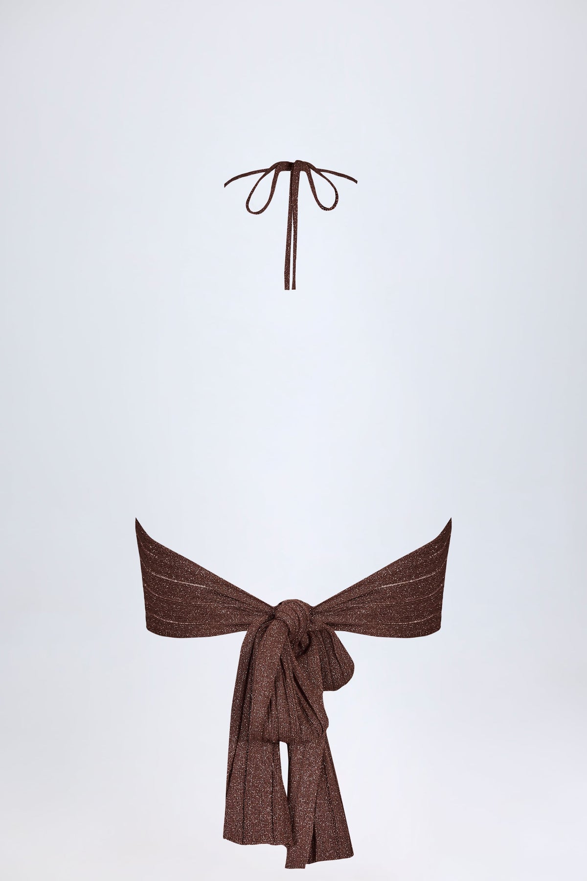 Belavie Sel Plunge Halterneck Crop Top in Bronze