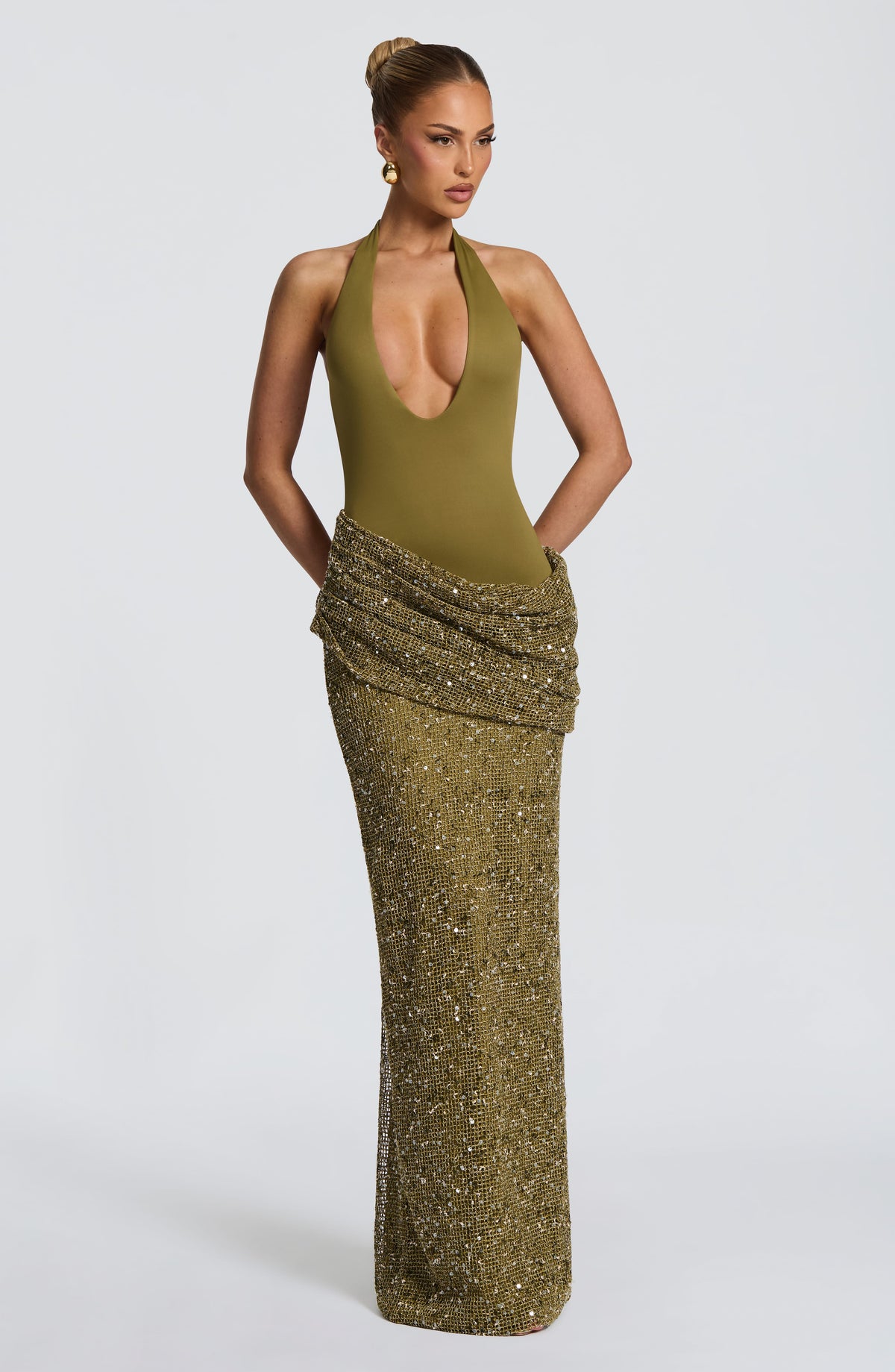 Belavie Soleella Maxi Dress - Deep Olive