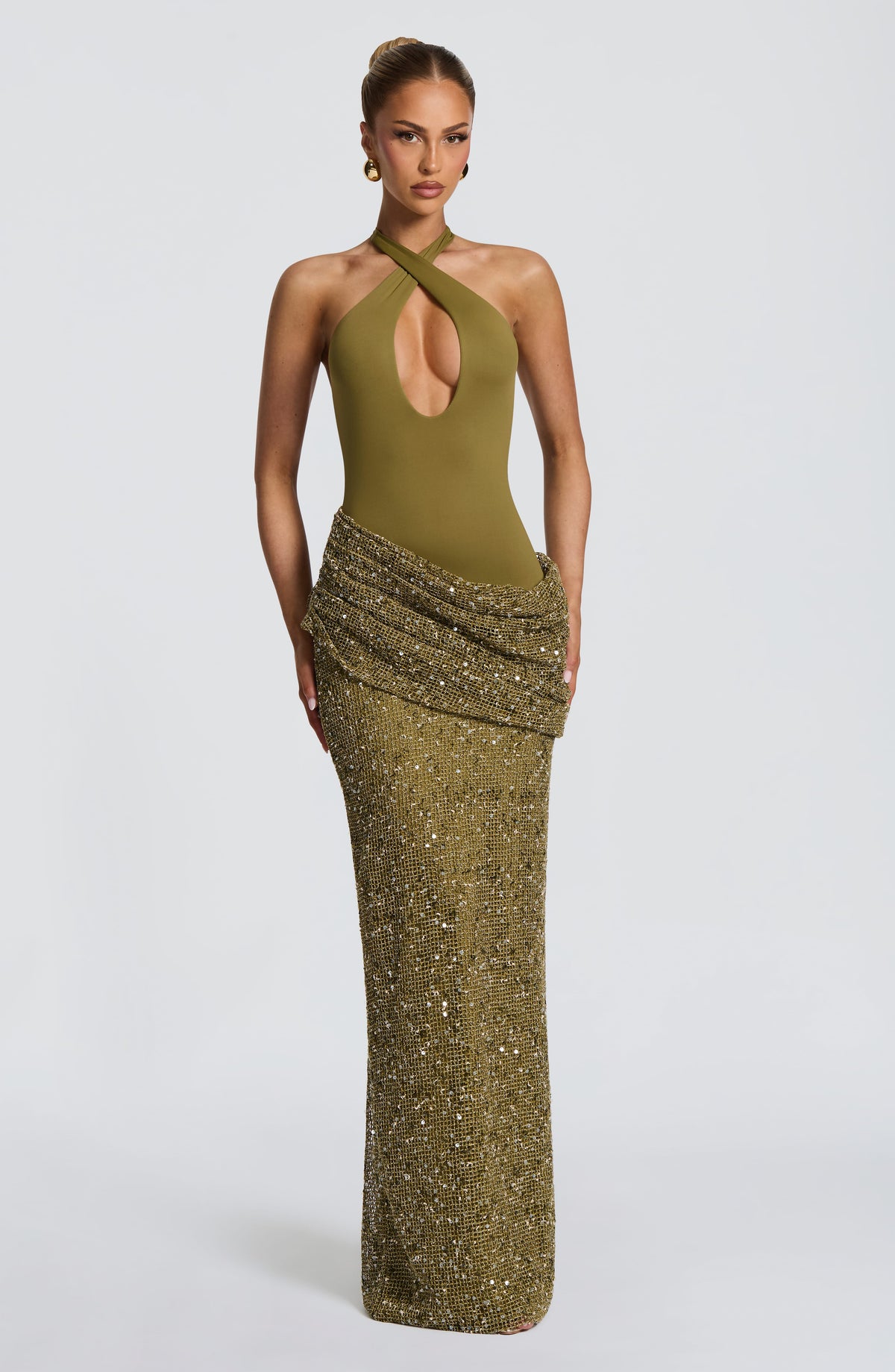 Belavie Soleella Maxi Dress - Deep Olive