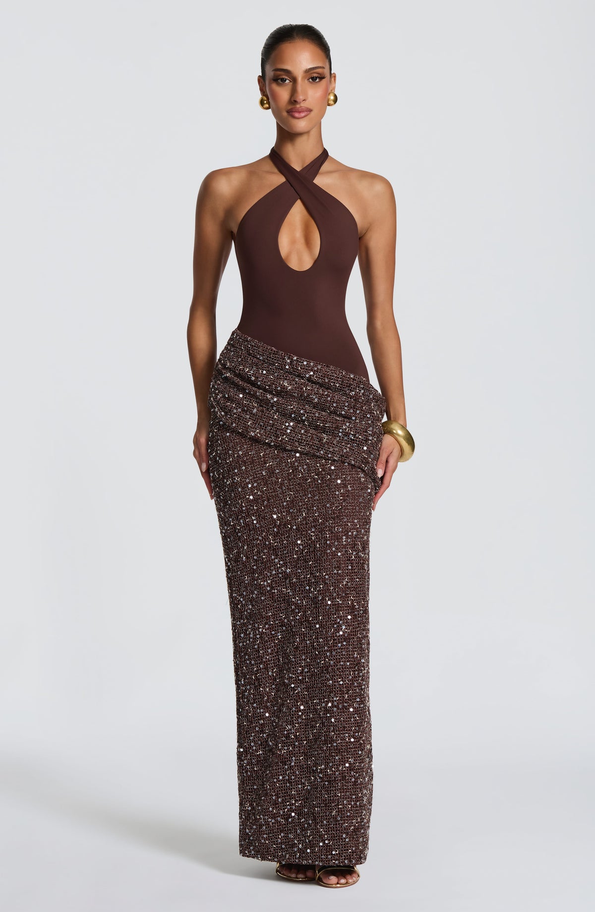Belavie Soleella Maxi Dress - Plum Brown