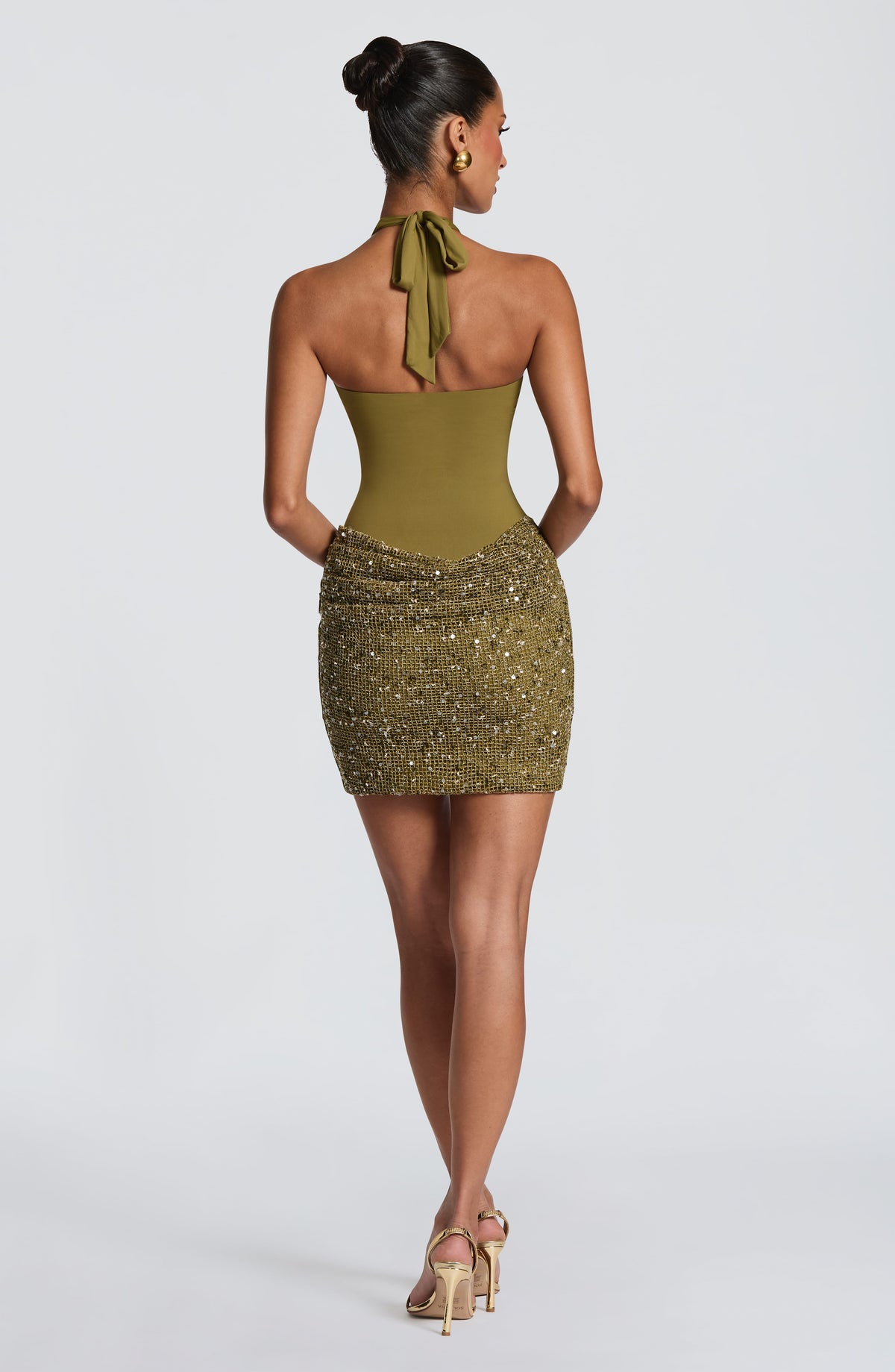 Belavie Soleella Mini Dress - Deep Olive