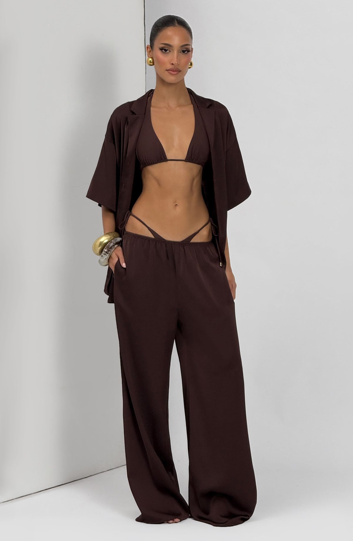 Belavie Soleila Shirt - Plum Brown