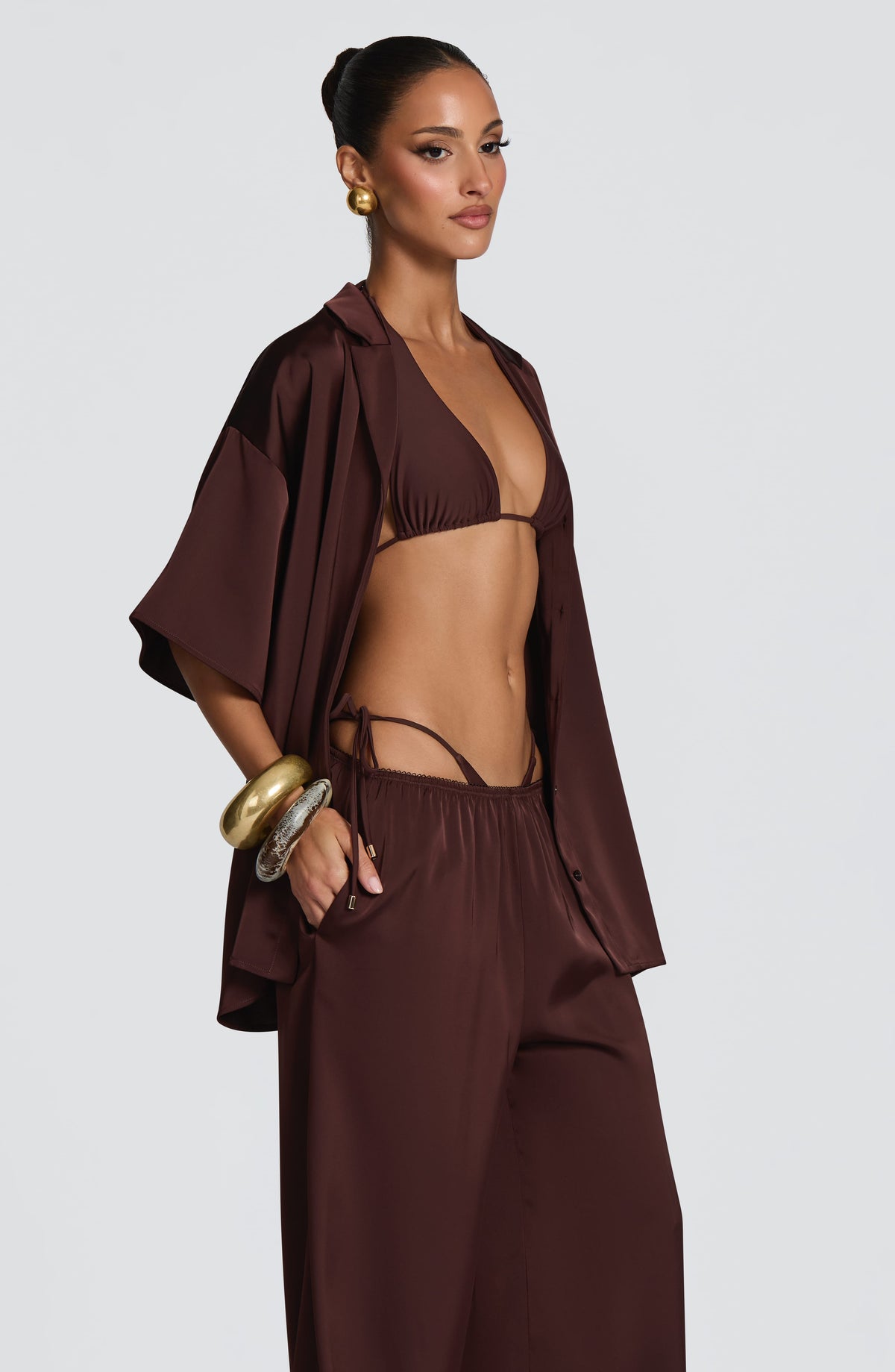 Belavie Soleila Shirt - Plum Brown