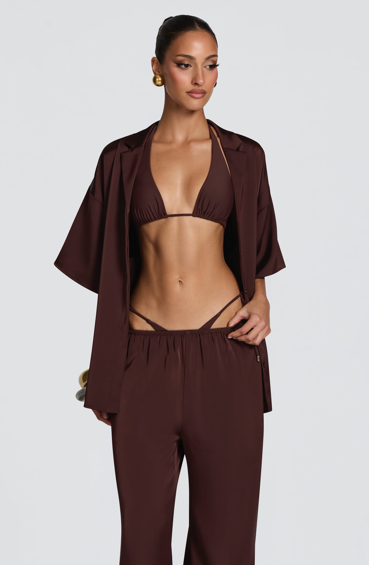 Belavie Soleila Shirt - Plum Brown