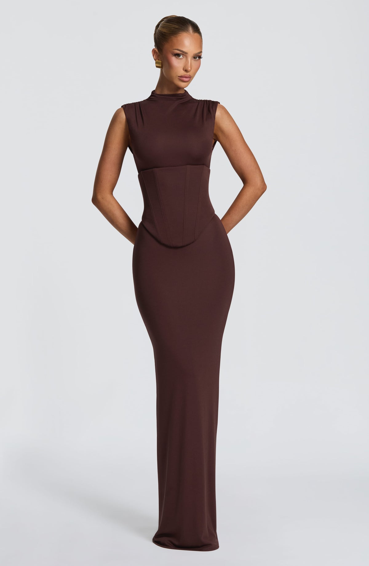 Belavie Solinella Maxi Dress - Plum Brown