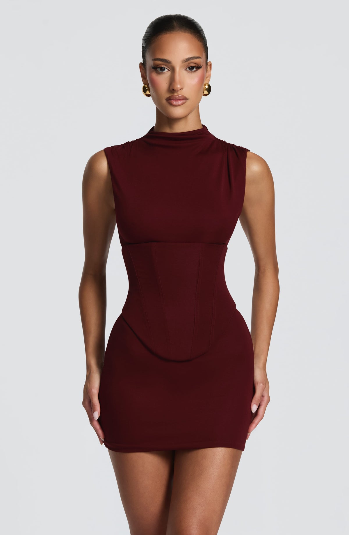 Belavie Solinella Mini Dress - Cherry Lacquer