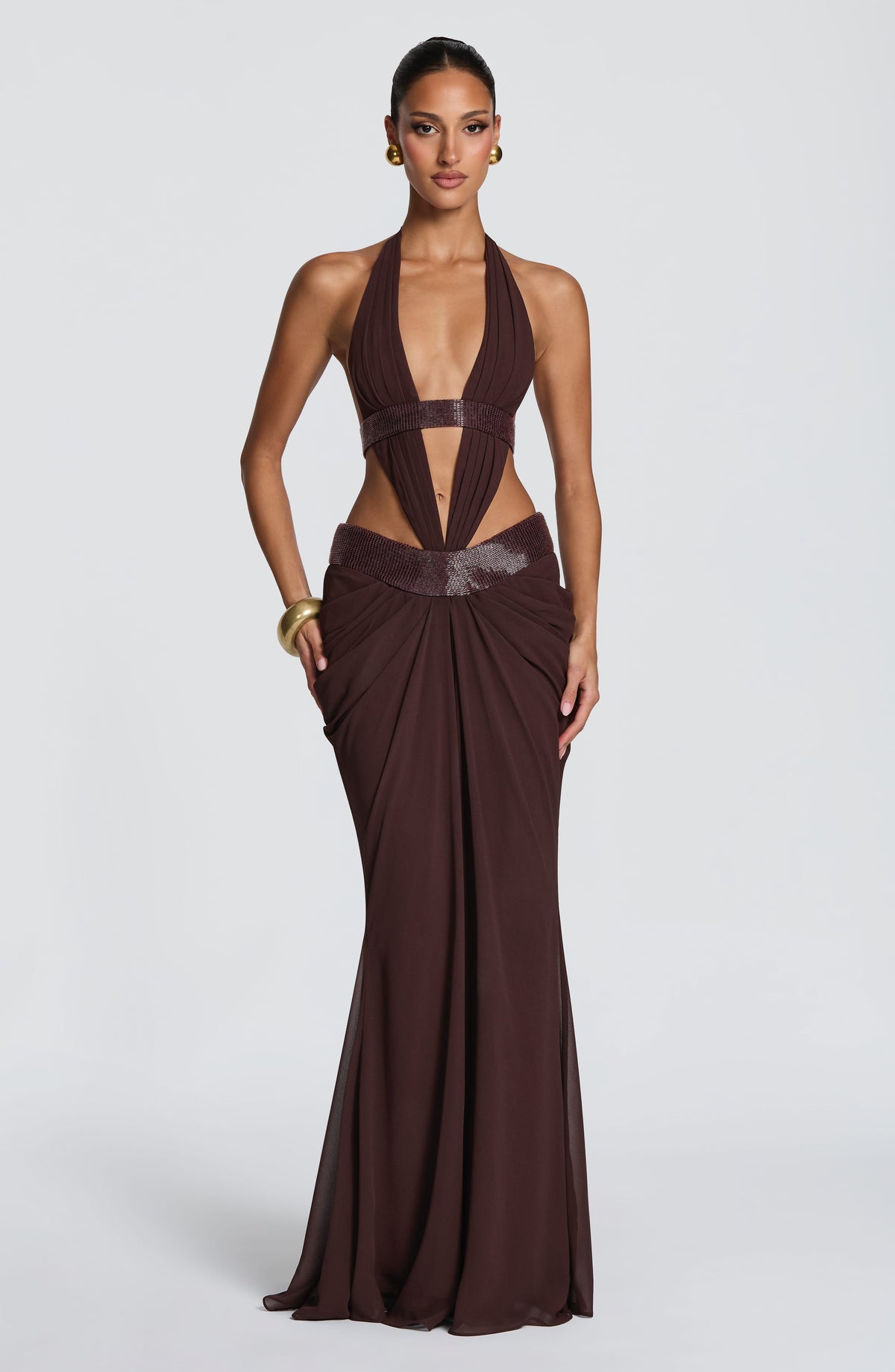 Belavie Sophiella Maxi Dress - Plum Brown