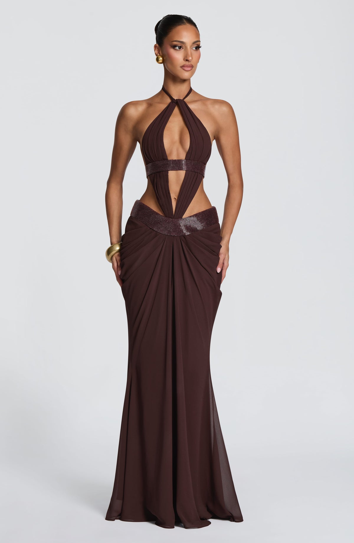 Belavie Sophiella Maxi Dress - Plum Brown