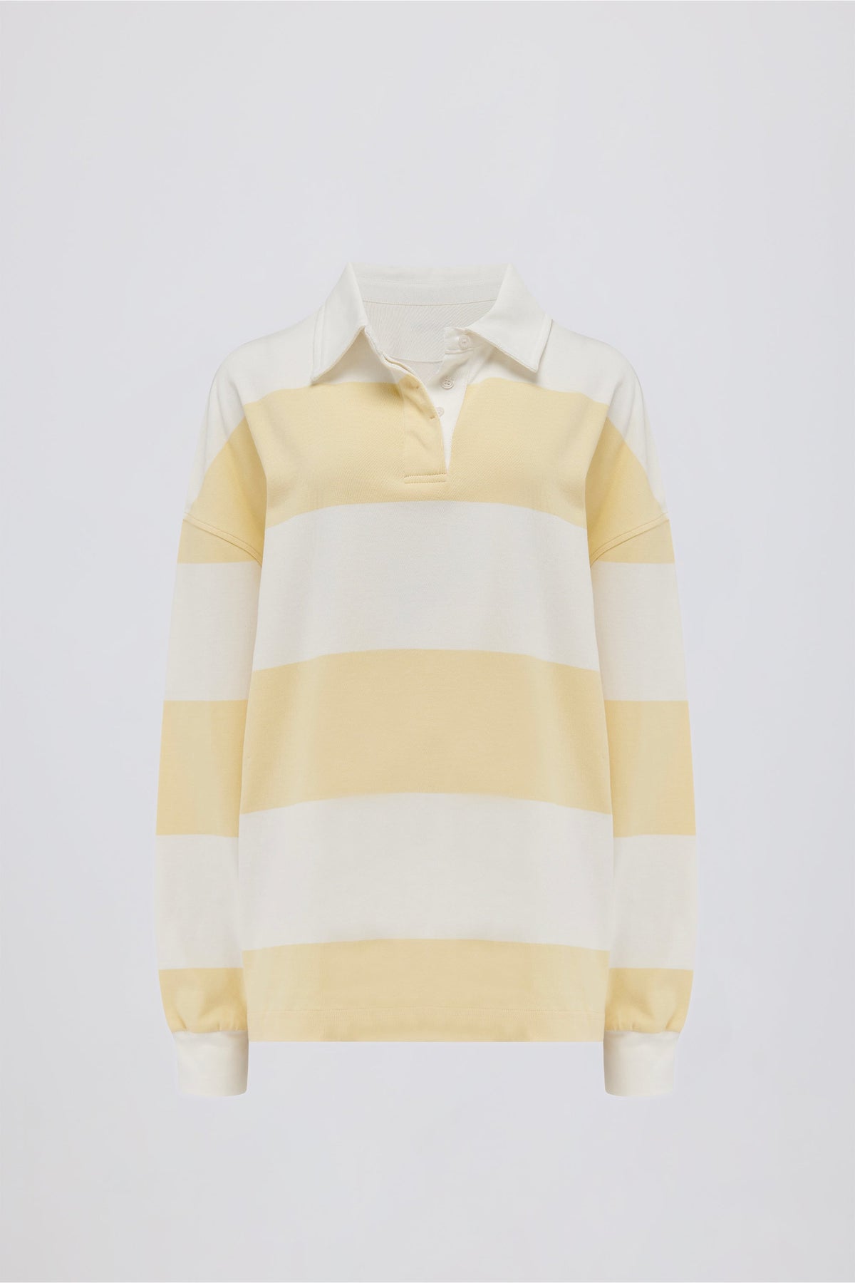 Belavie Striped Oversized Long-Sleeve T-Shirt in Lemon